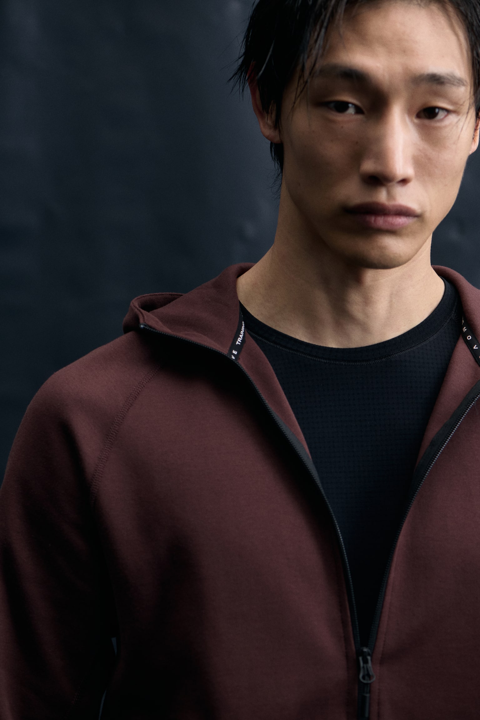 Sports zip-through hoodie with DryMove™ - Dark brown/Black/Grey marl/Dark grey/Dark green - 4