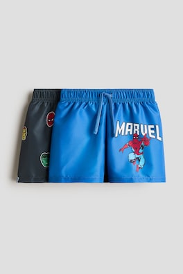 2-pack badshorts med tryck