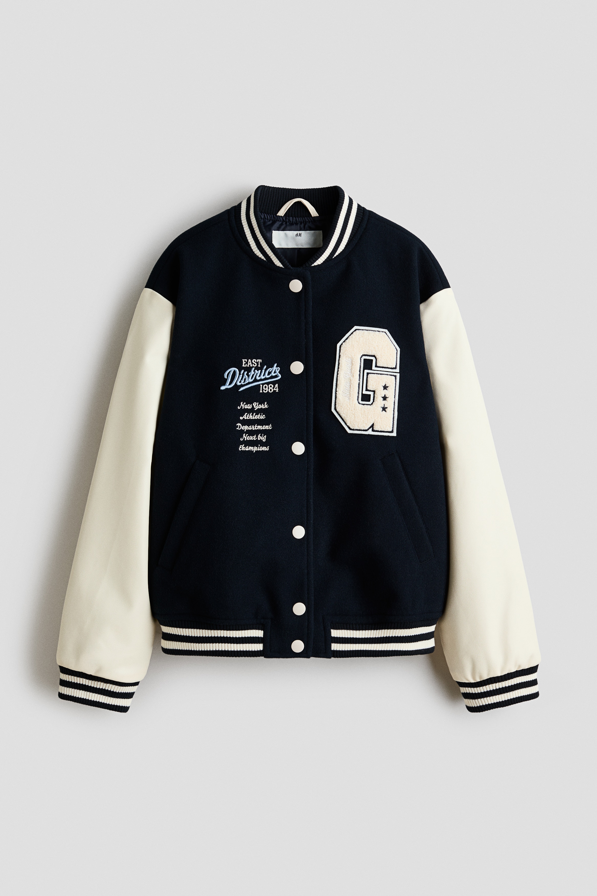H & M - Baseballjacke mit Applikationen - Blau - Kinder
