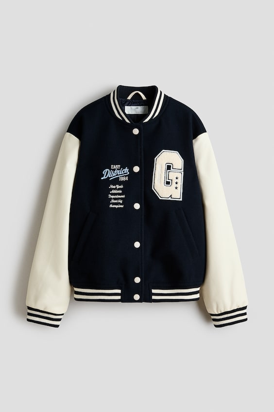 Детские куртки H&M Appliquéd Baseball Jacket