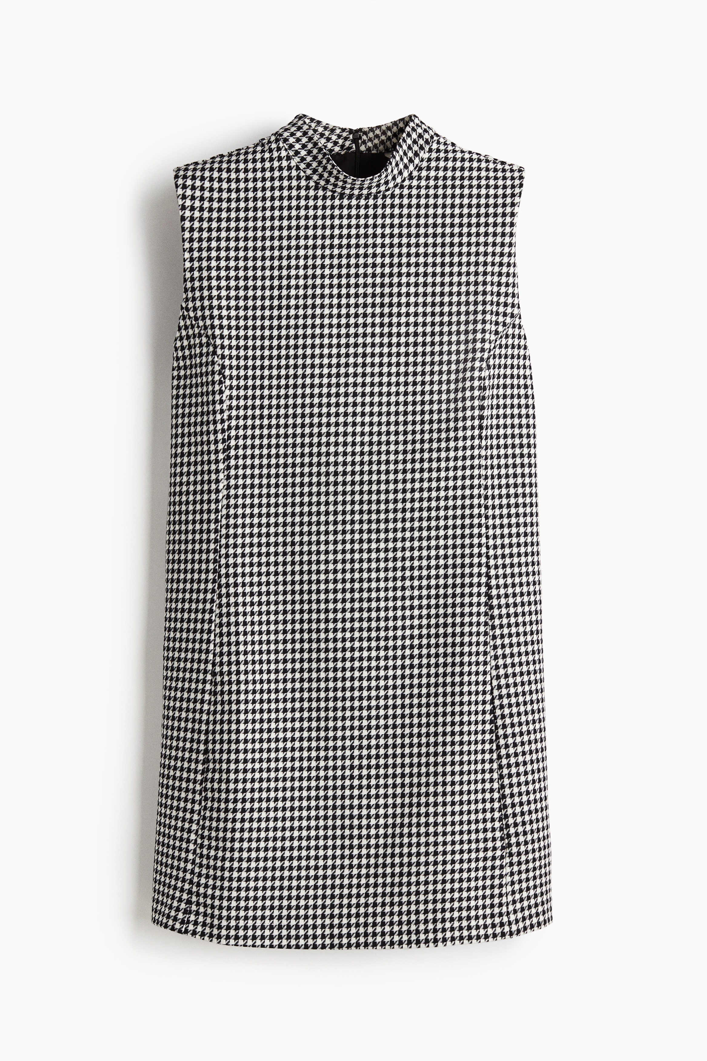 Shift Dress - Black/Dogtooth pattern