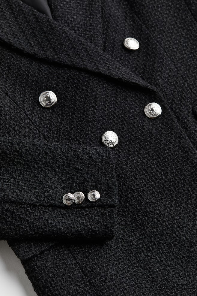Textured-weave blazer - Black/Cream/Navy blue - 6