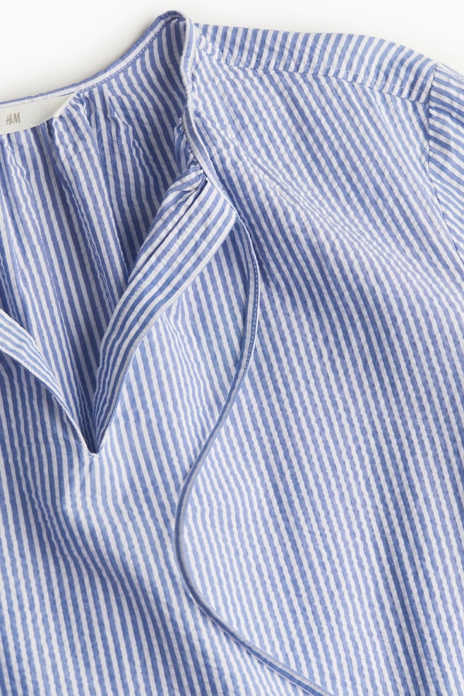 Cotton dress - Blue/Striped/Black/Patterned/Blue/White patterned - 3