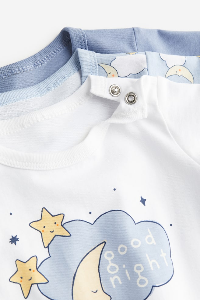 3-pack cotton pyjamas - Light blue/Clouds/Light yellow/Ice cream/Blue/Whales/Light turquoise/Patterned/dc/dc/dc - 3