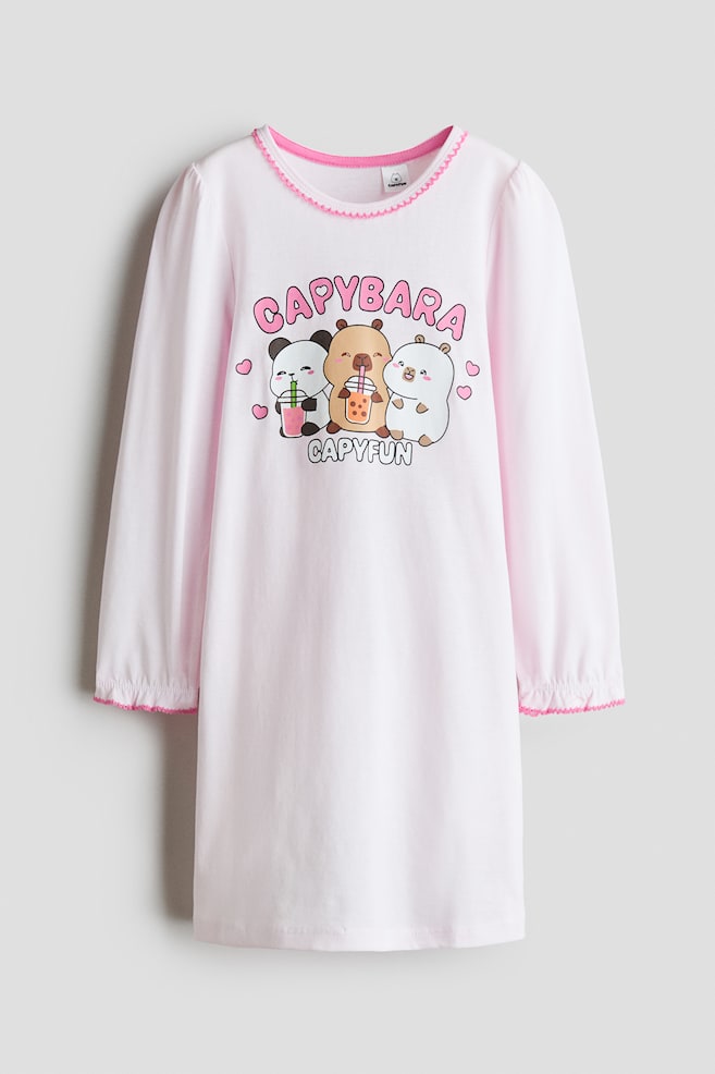 Bedrucktes Nachthemd aus Baumwolle - Hellrosa/CapyFun/Hellblau/Hello Kitty - 1
