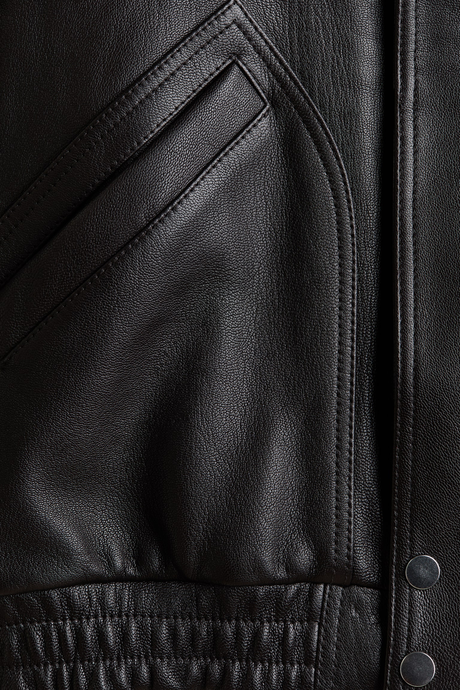 Мужская куртка H&M Leather Blouson, цвет: Тёмный коричневый — фото 8