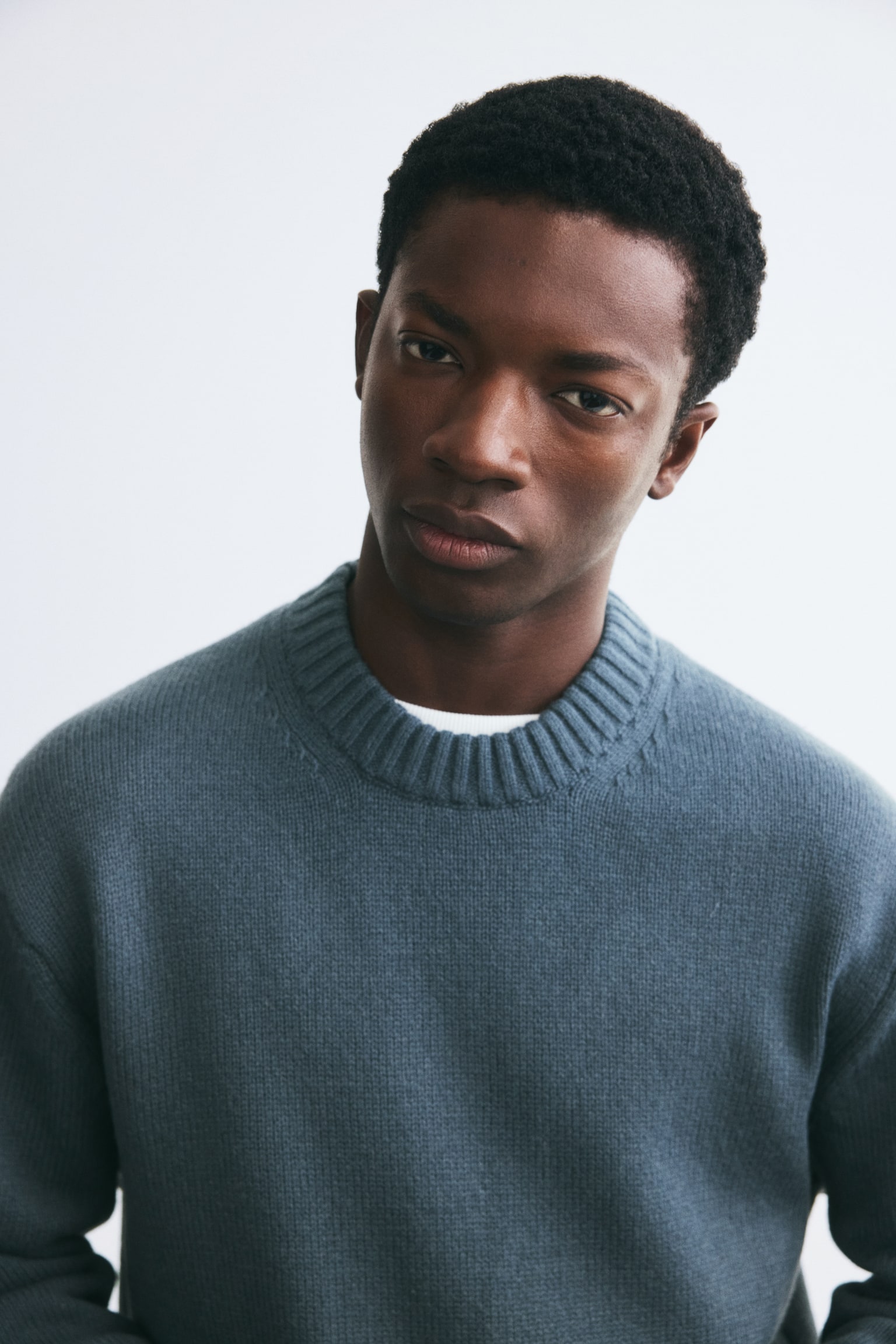 Мужской свитер H&M Relaxed-Fit Wool, цвет: Тёмный бирюзовый — фото 3