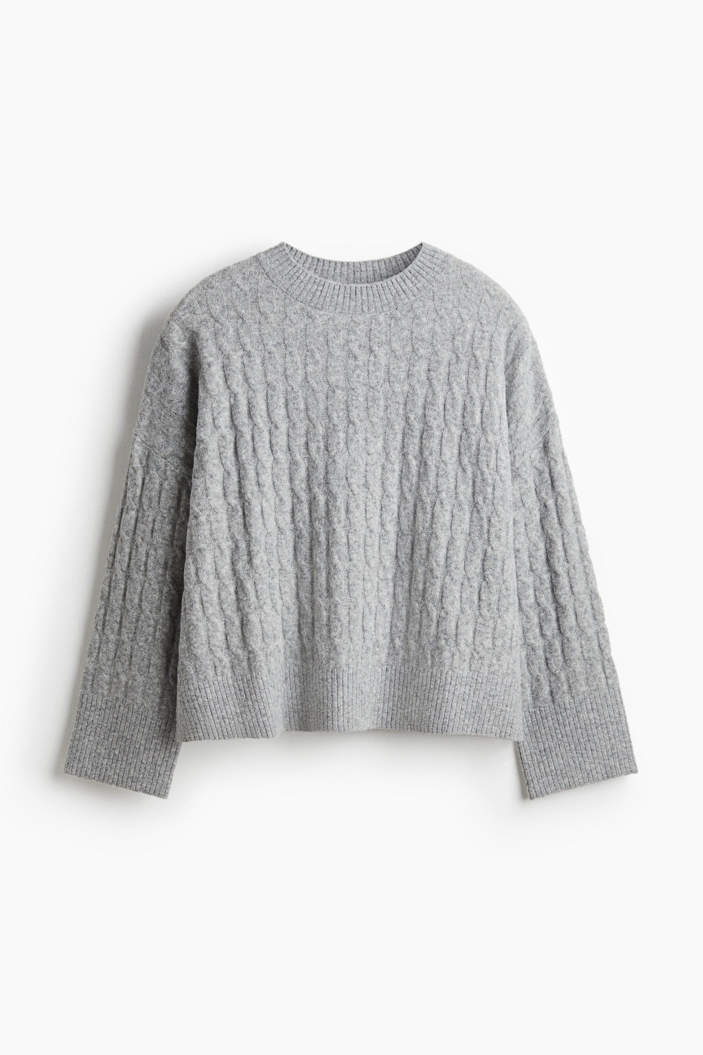 Cable-Knit Sweater - Light gray melange - Ladies | H&M US