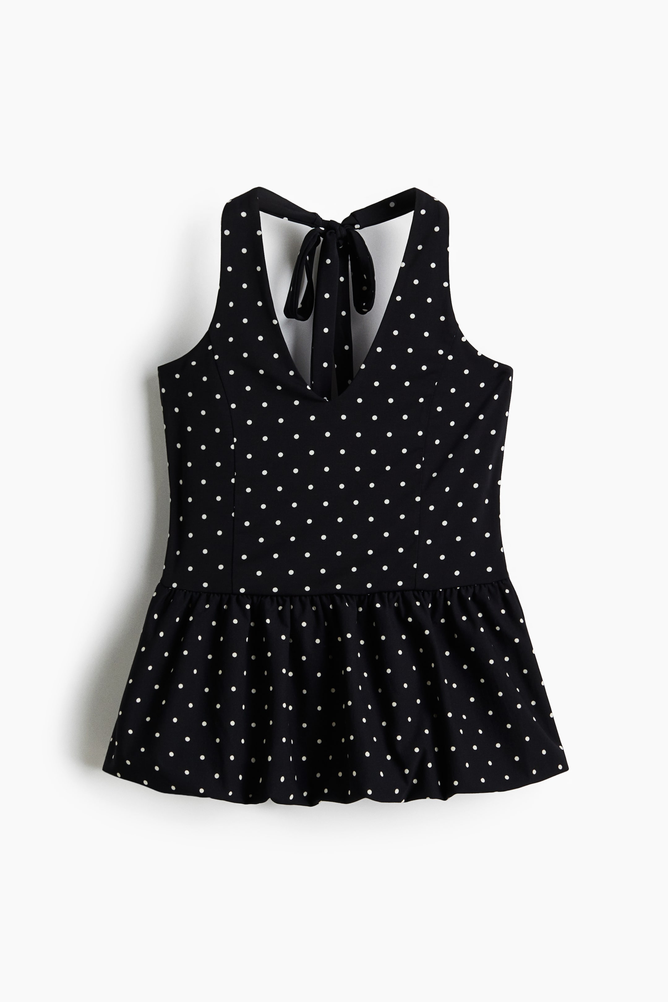 Ver imagen más grande: Top halter con peplum - Negro/Moteado - MUJER | H&M ES 5