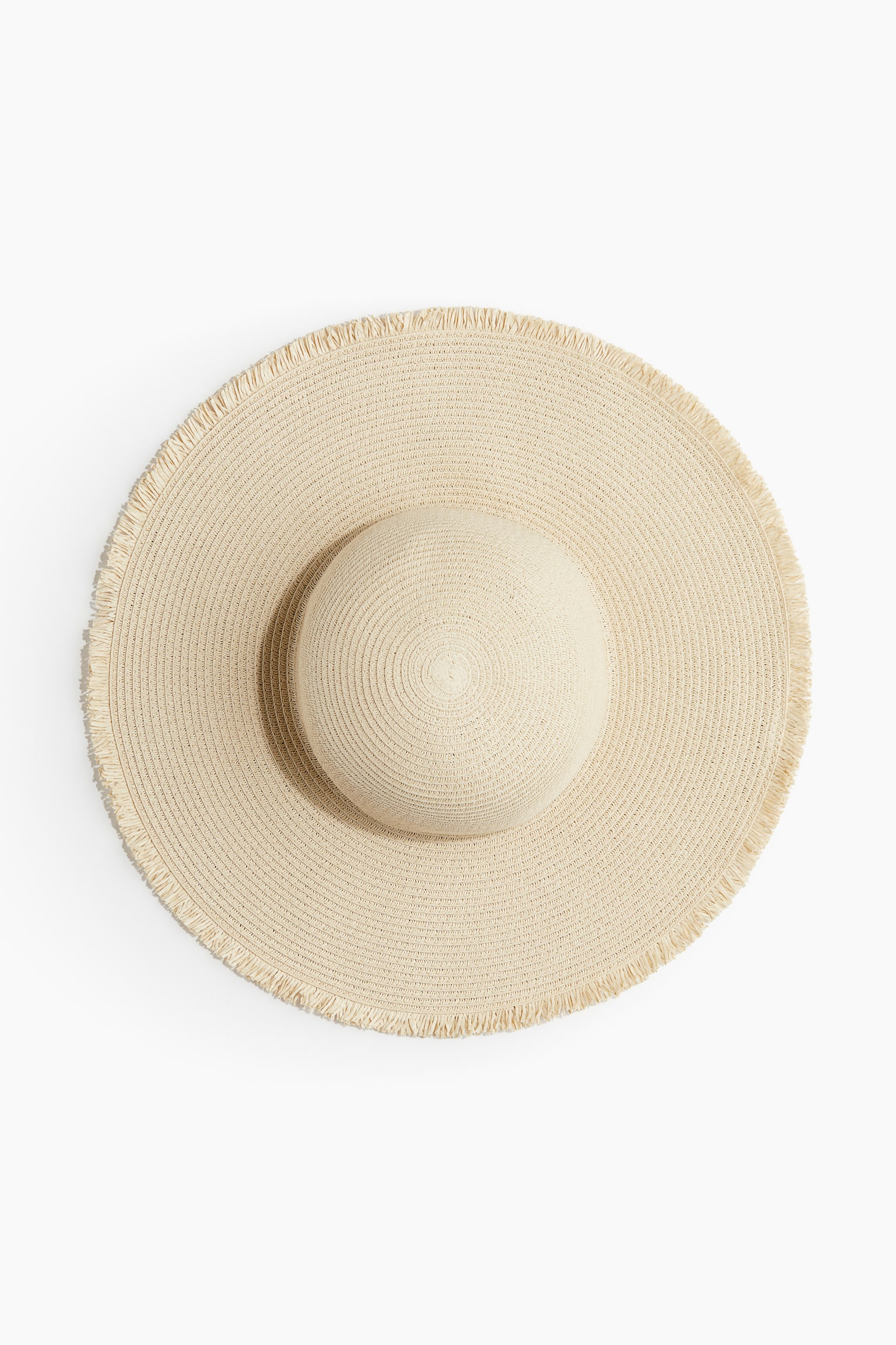 Frayed-edge straw hat - Light beige - 1