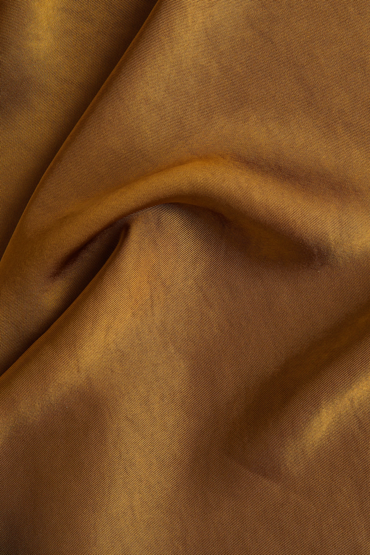 Long satin dress - Dark mustard yellow - 4