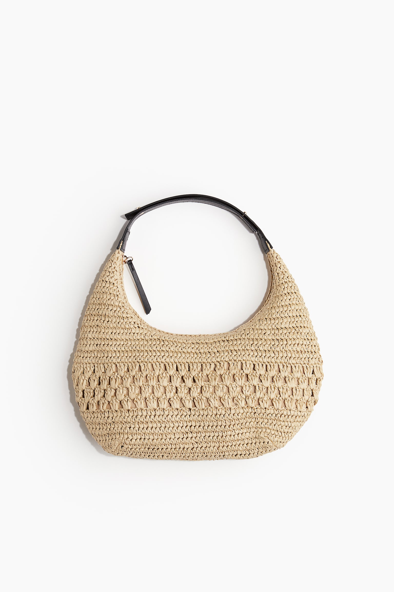 Straw Shoulder Bag - Light beige - 6