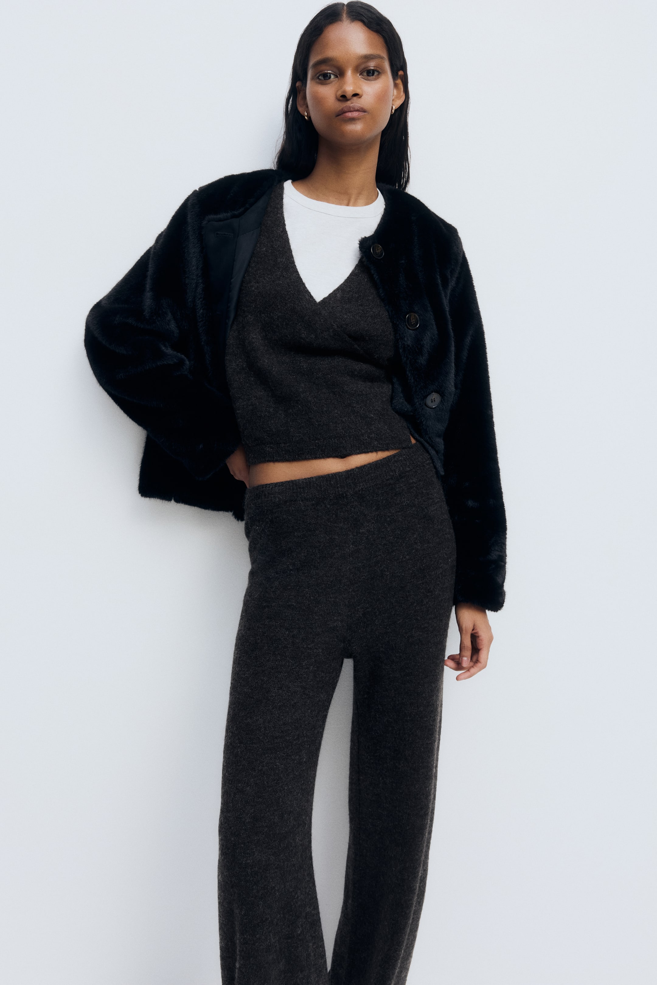 拡大画像を表示: ラップカーディガン - ダークグレー - レディース | H&M JP 2