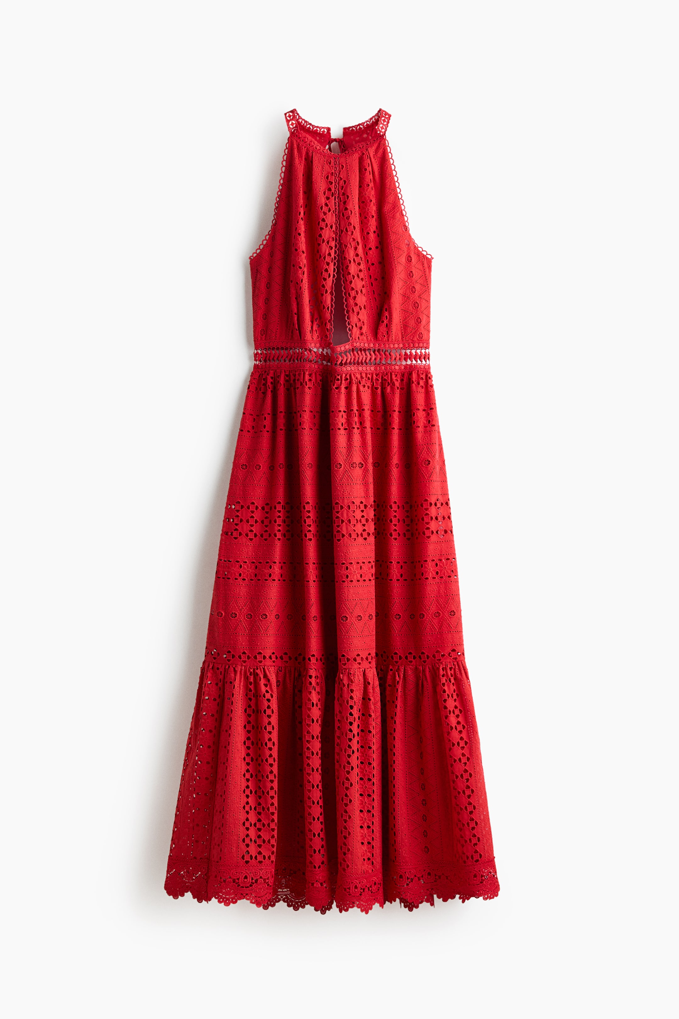 Eyelet-Embroidered Cutout Dress