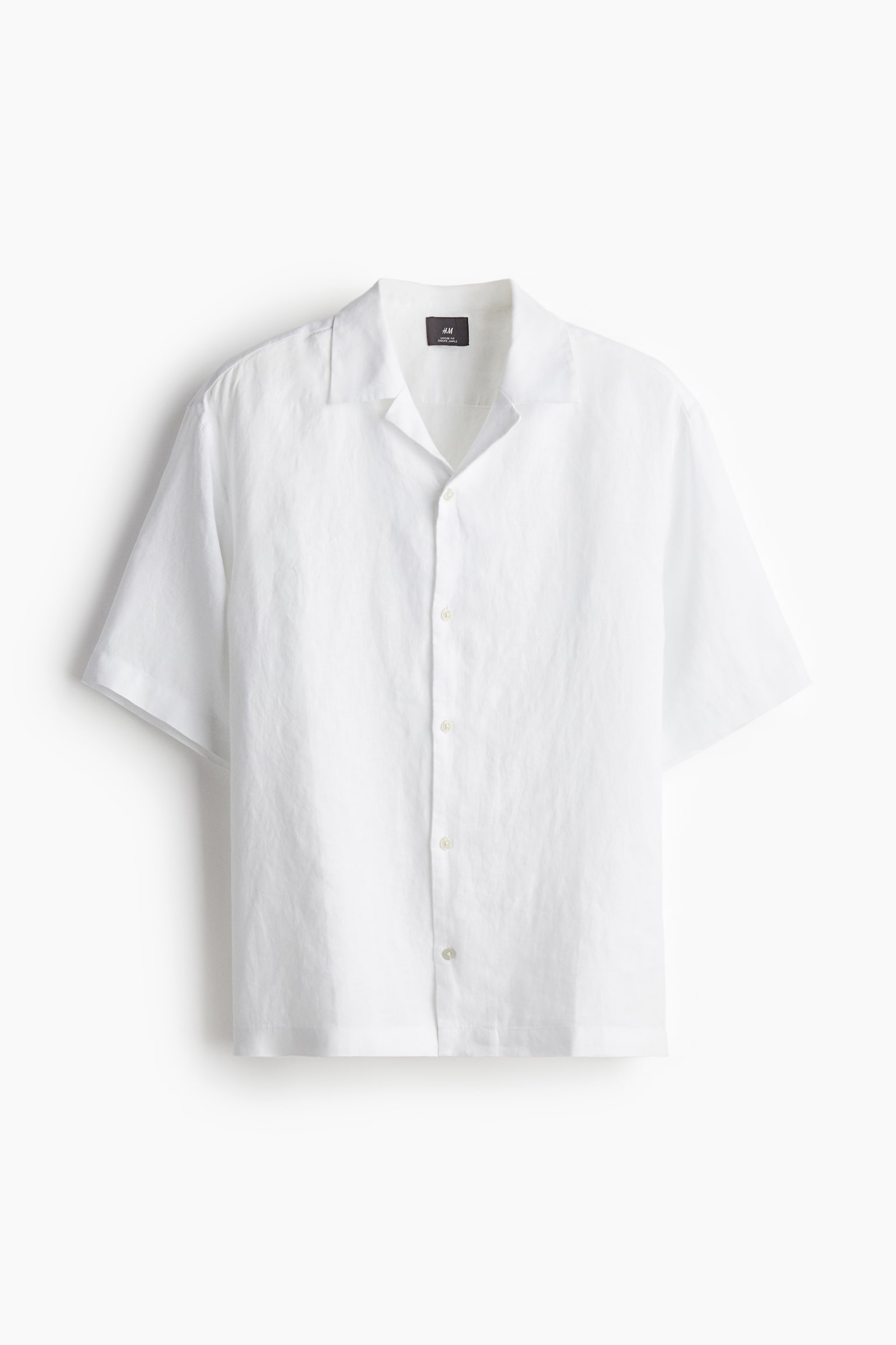 Relaxed Fit Linen resort shirt - White/Navy blue - 2