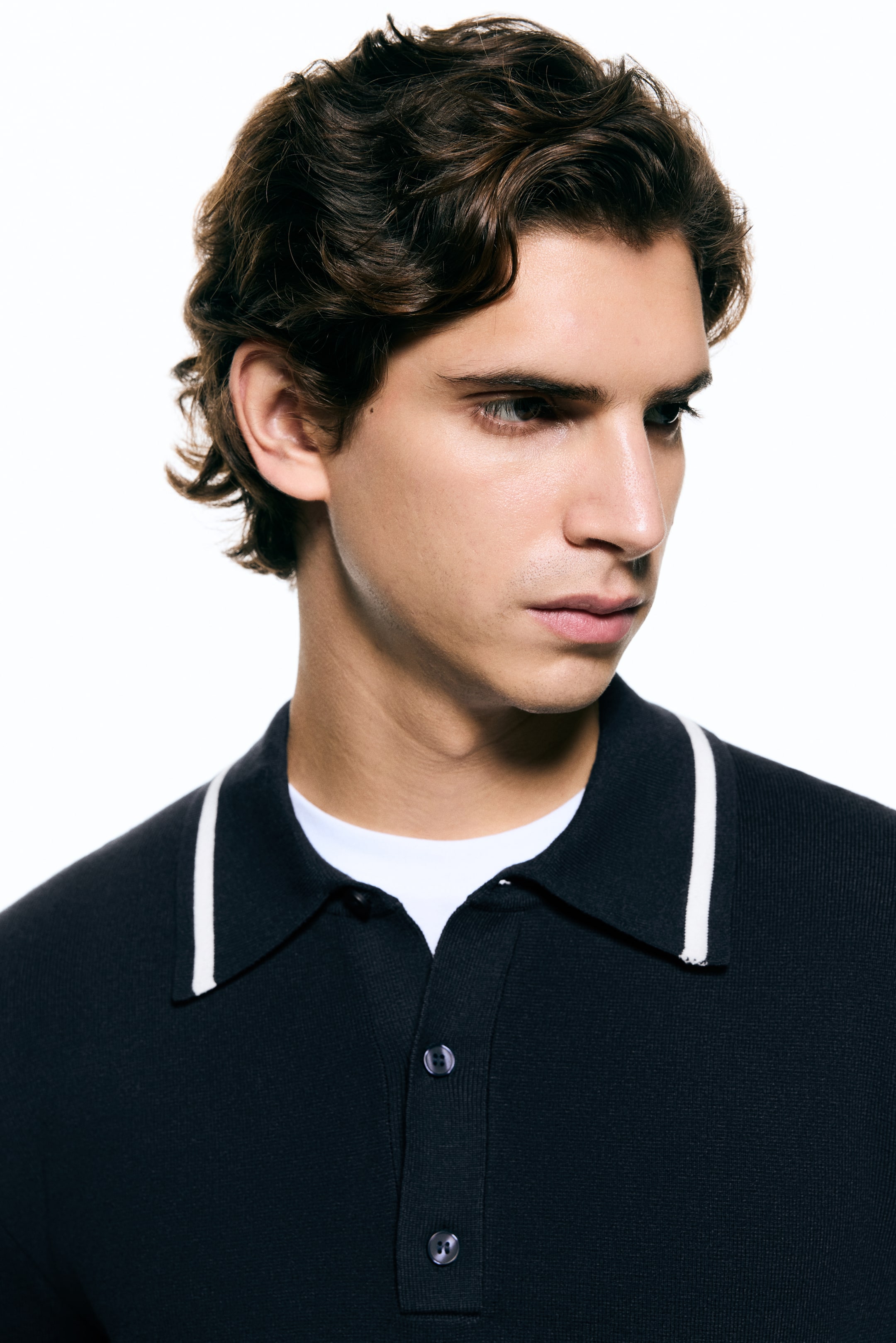 View larger image: Relaxed Fit Long-sleeved Polo shirt - Dark blue/Stripes - Men | H&M IN 2