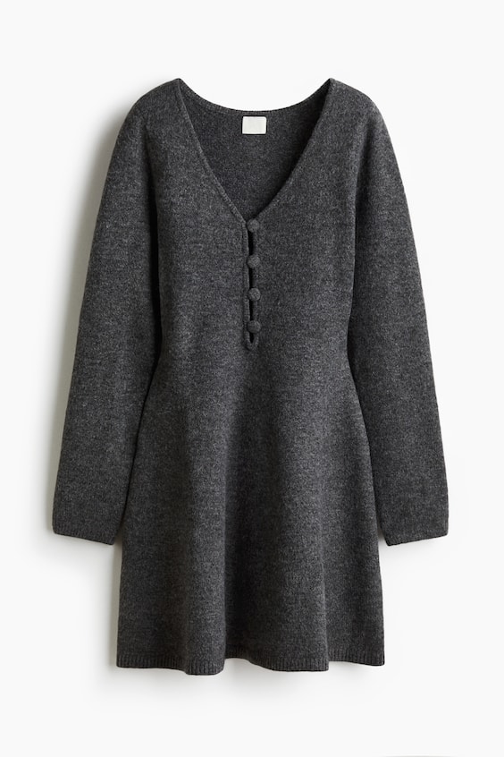 Женские платья H&M Knit Dress with Flared Skirt