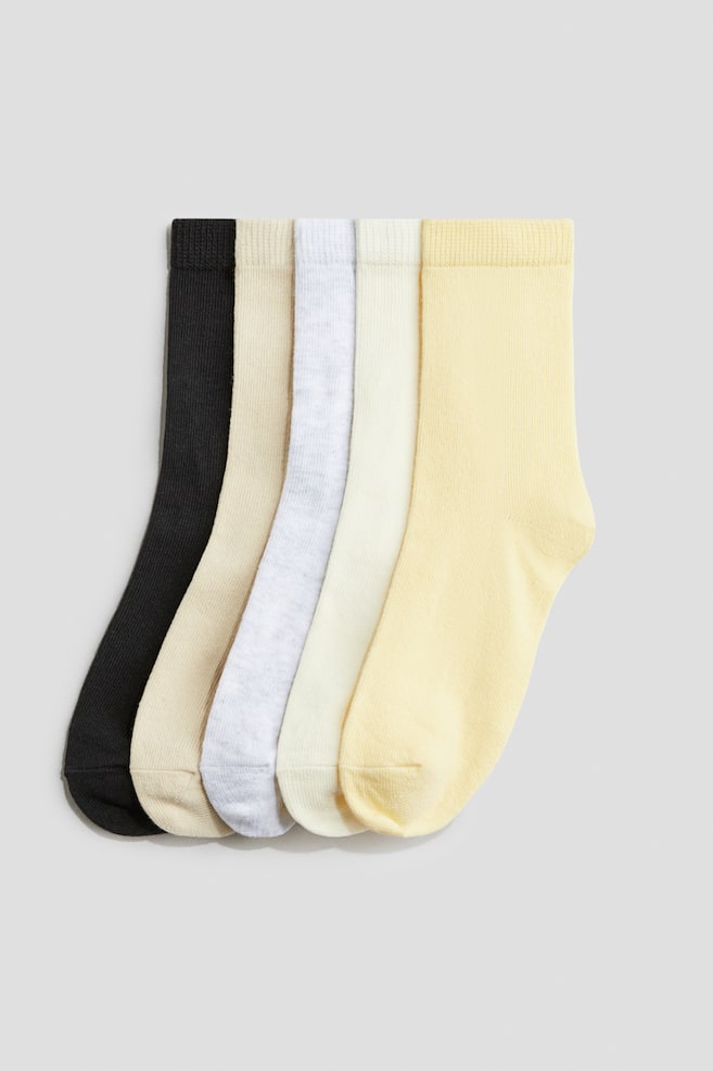 5-pack socks - Yellow/Grey/Black - 1