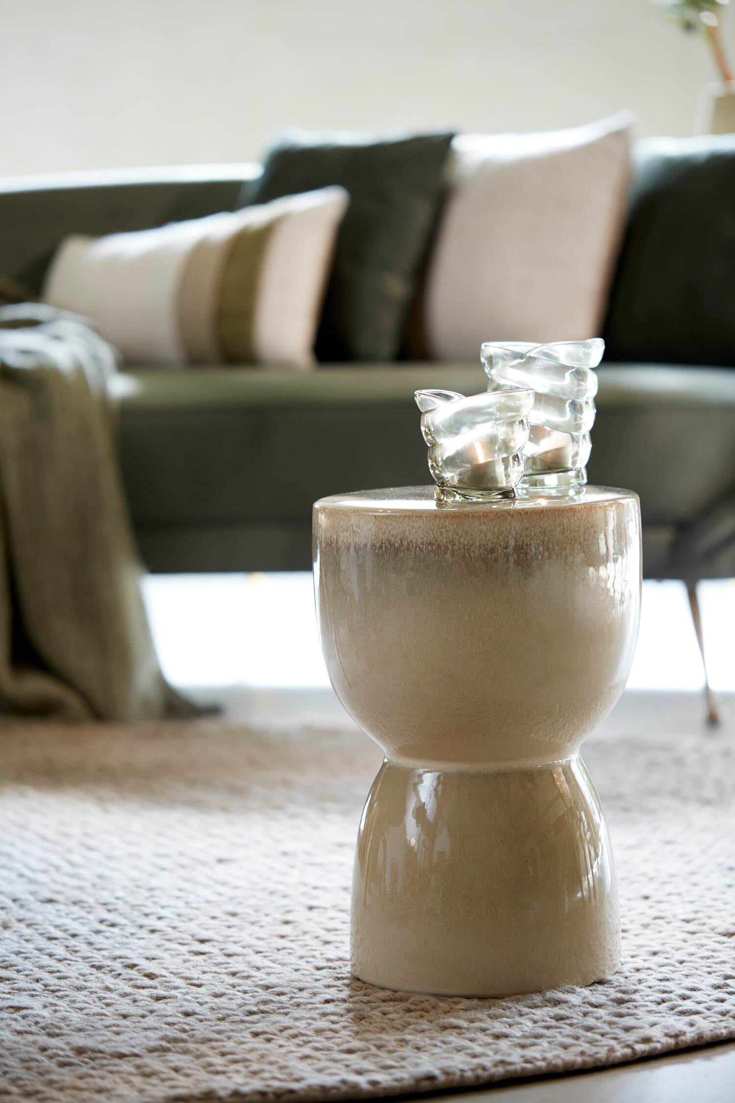 Finca Table D'appoint - Blanc/Sable/Crème Mate