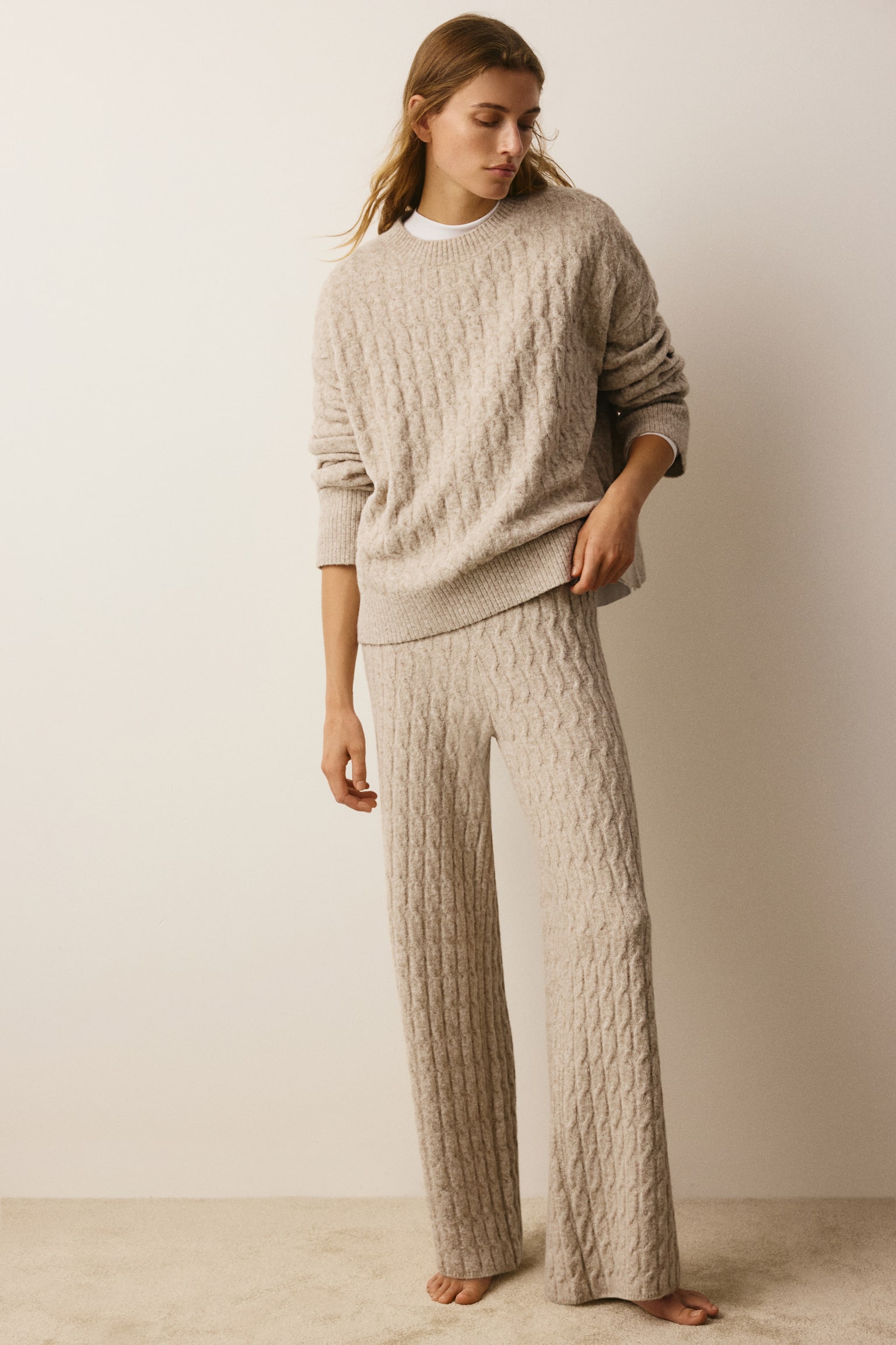 Cable-knit trousers - 1