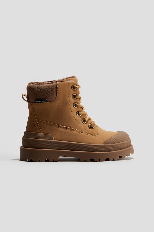 Bottines imperméables à lacets - Beige/Noir - 1