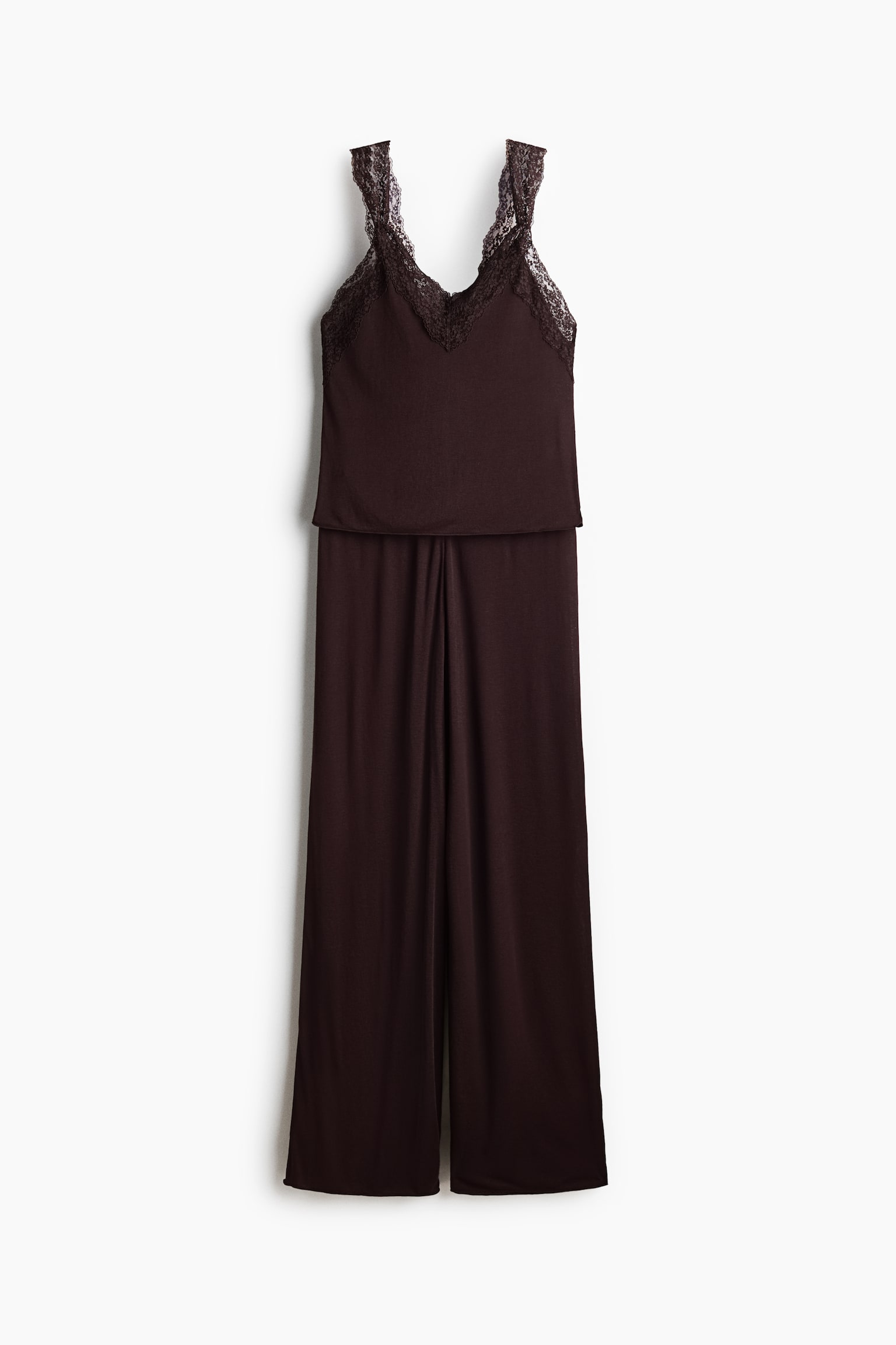 Lace-Trimmed Pajamas - Dark brown - 1