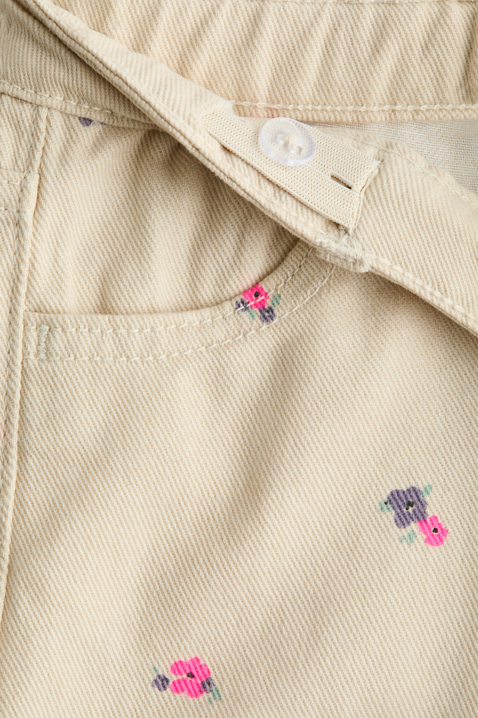 Printed cotton twill shorts - Beige/Floral/Purple/Floral - 2