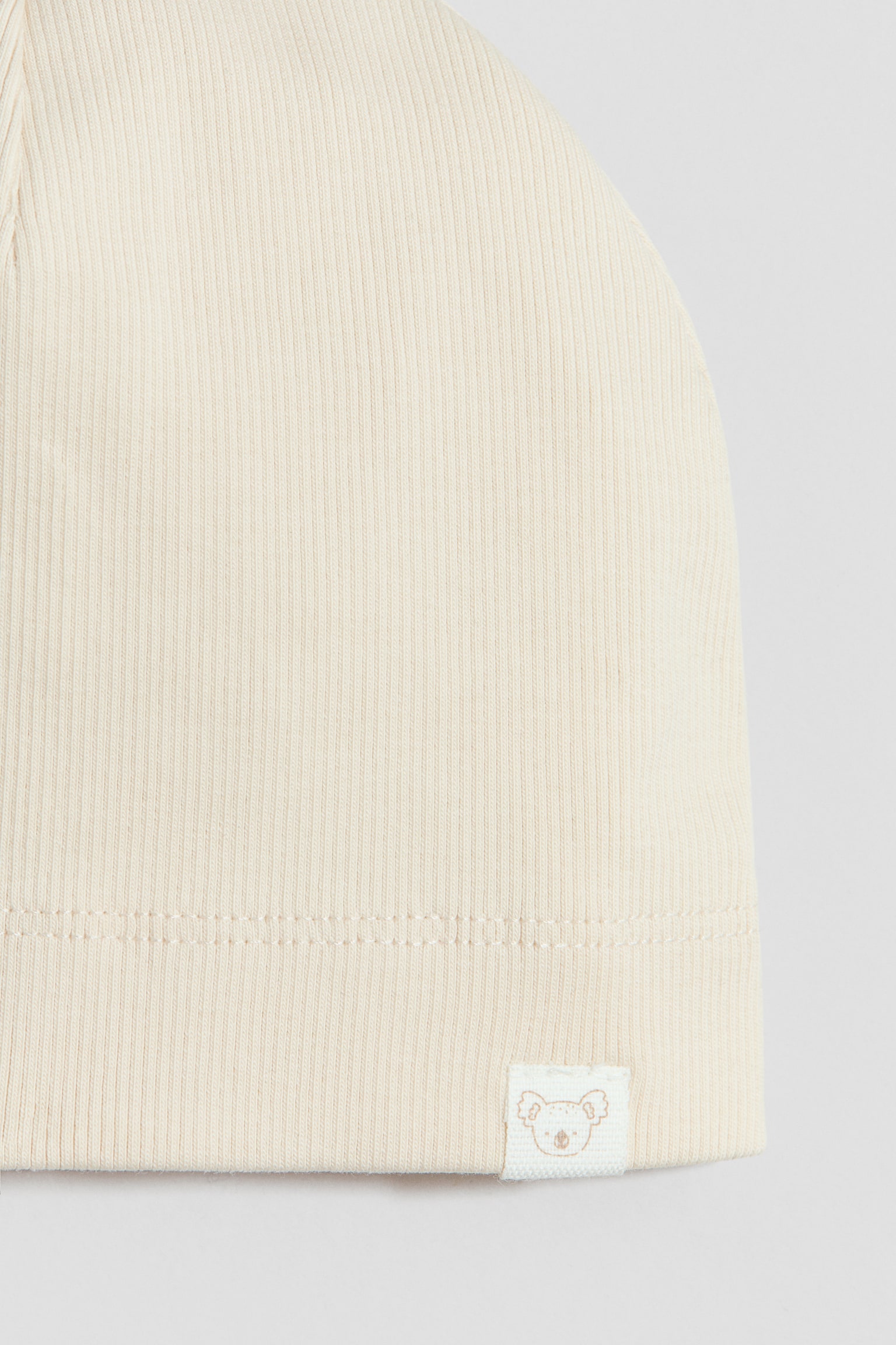 Beanie i bomuldsjersey - Lys beige/Støvet grøn/Lys rosa - 2