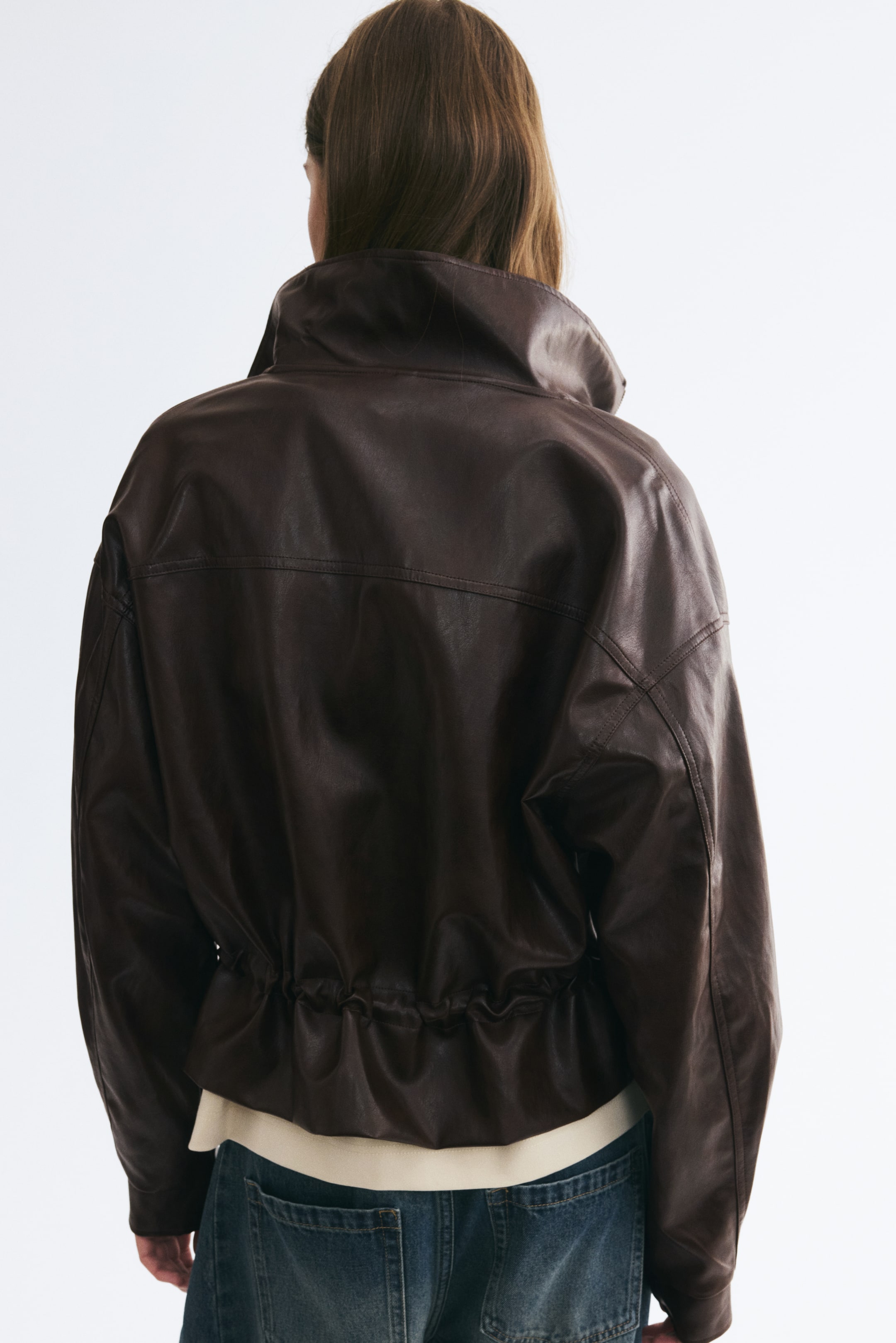 Coated Jacket with Stand-Up Collar