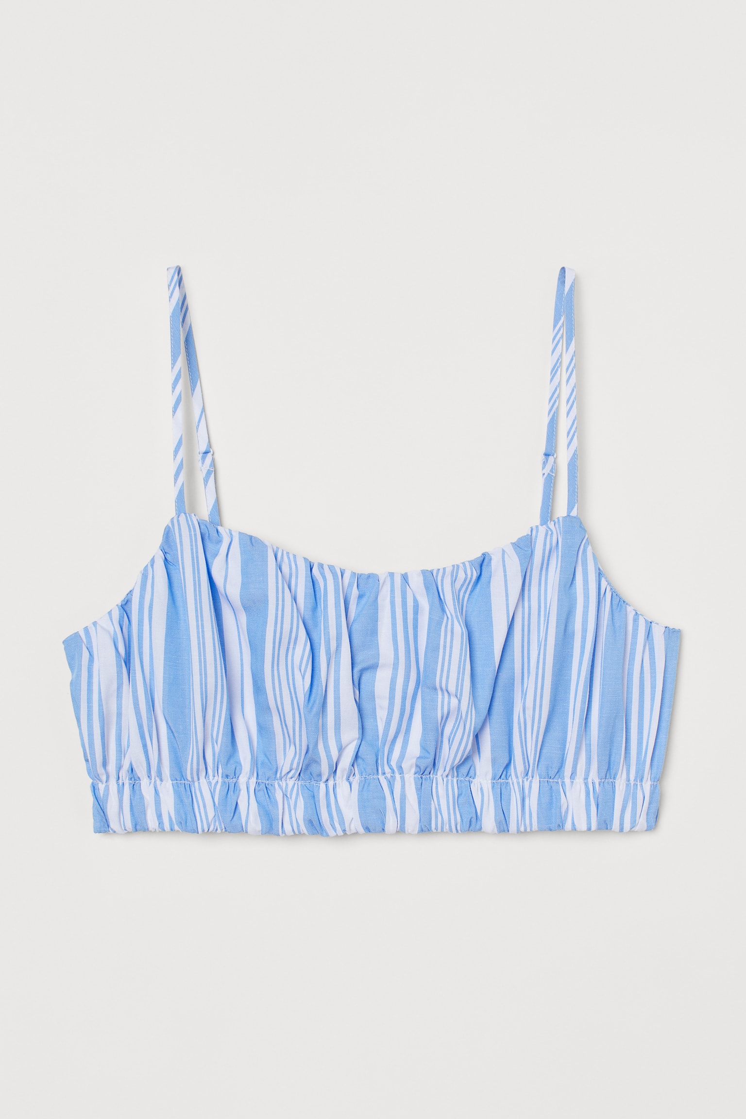 Lyocell Blend Crop Top - Light blue/White stripe/Brown/White stripe - 1