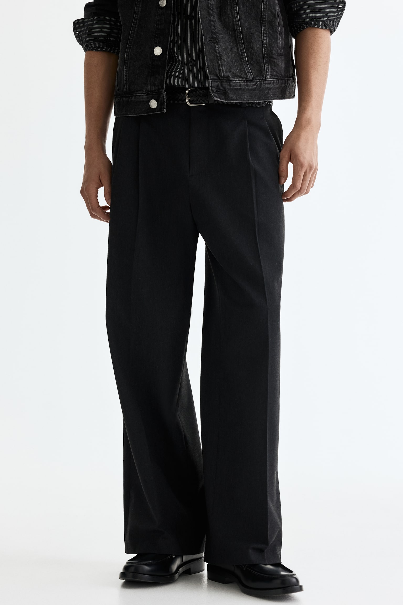 Loose Fit Tailored trousers - Dark grey/Black/Beige - 6