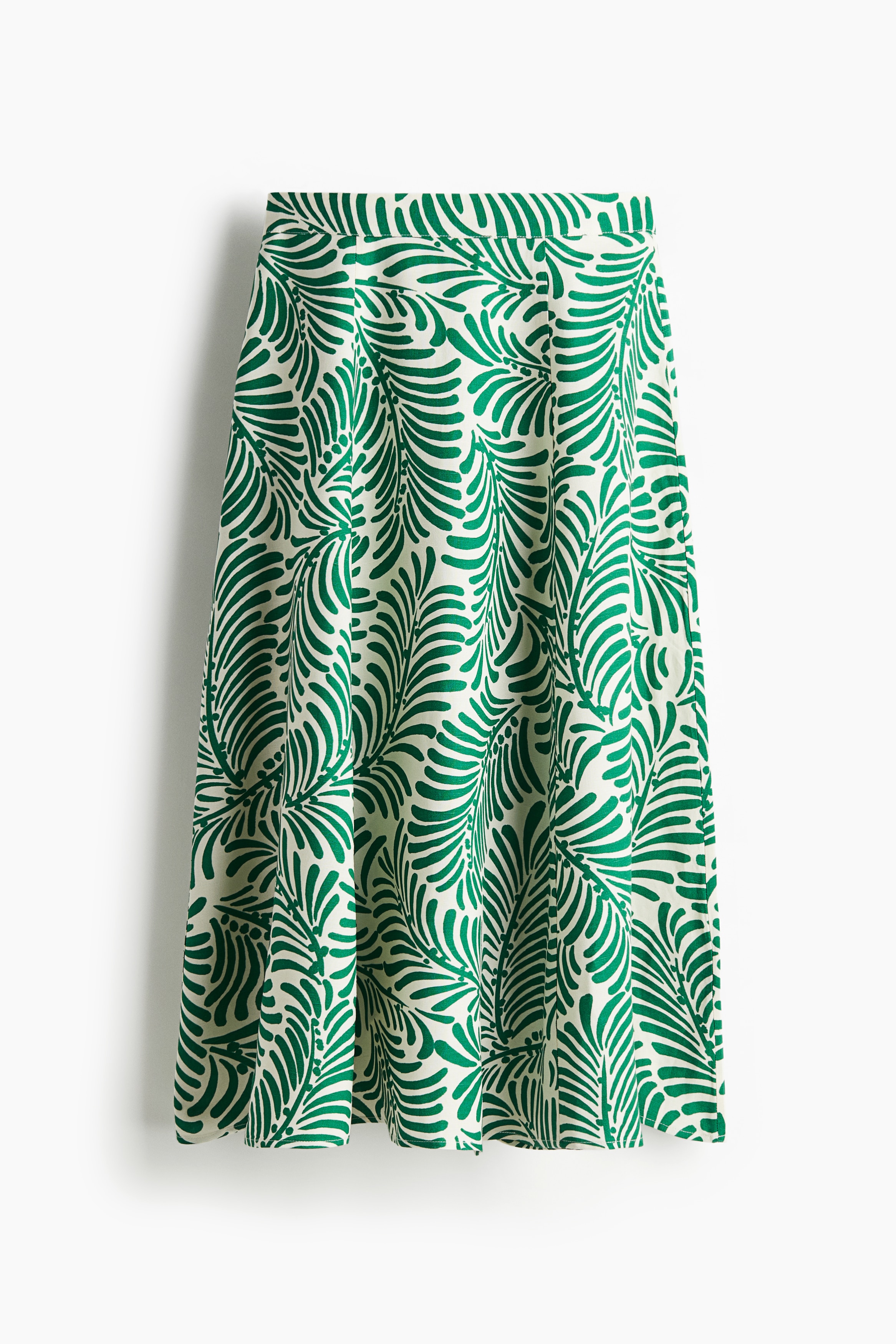 Linen-blend skirt