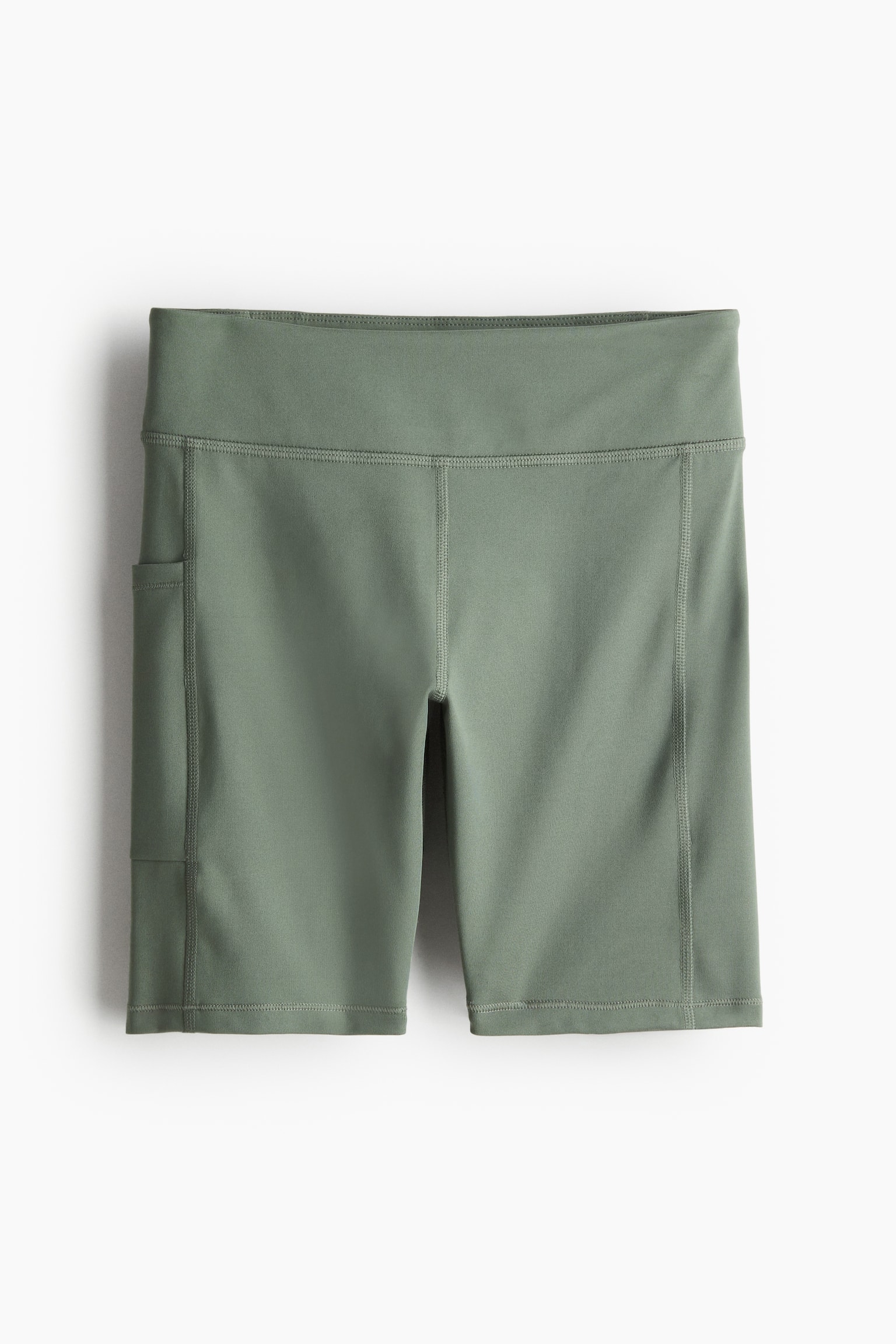 Pocket Detail Activewear Bike Shorts - Khaki green - 1