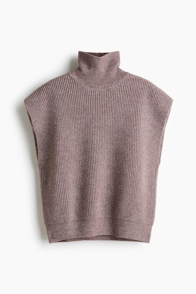 Pullunder mit Turtleneck in Loose Fit - Helles Mattlila/Dunkellila - 1