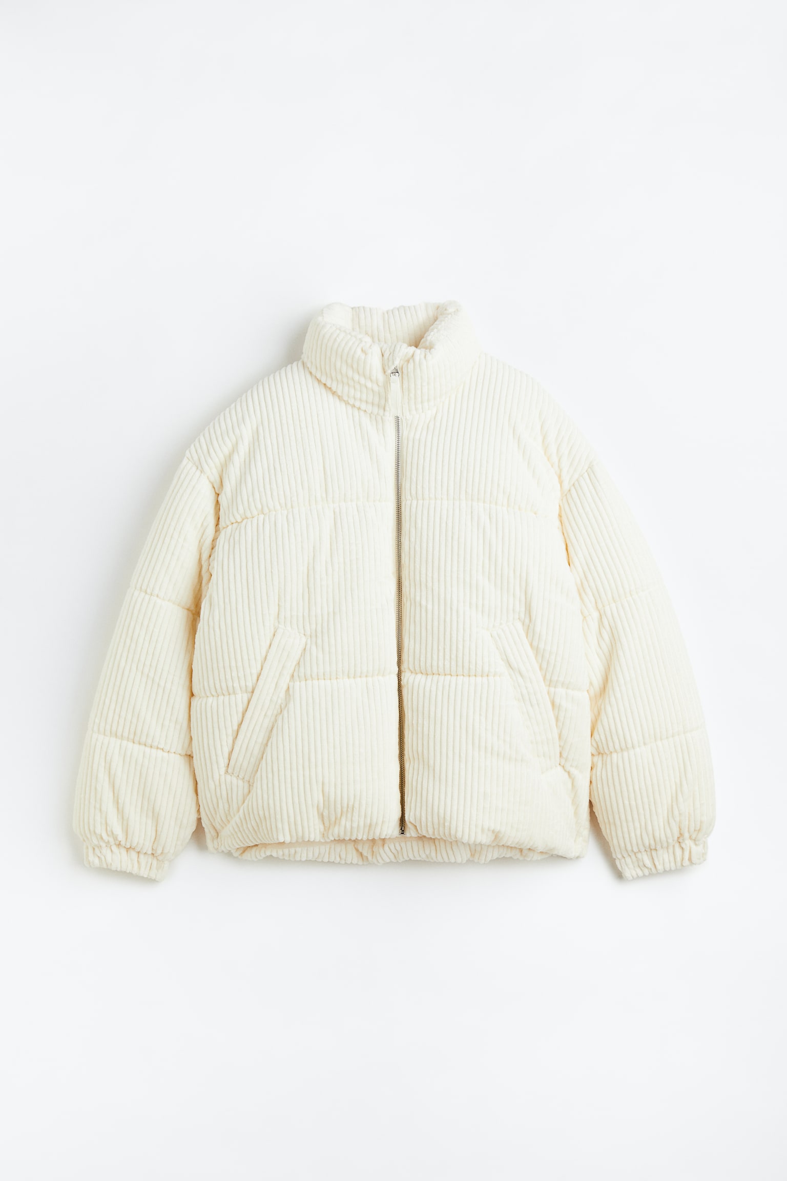 Corduroy puffer jacket - White - 1