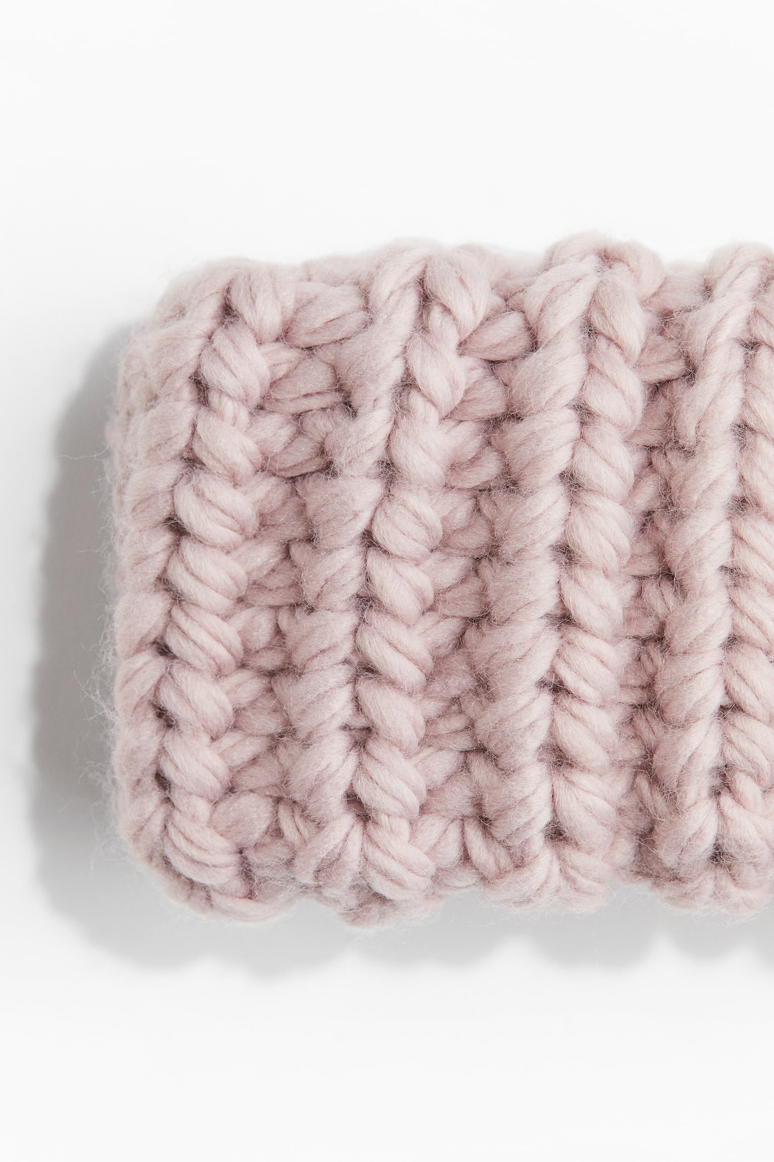 Rib-knit headband - Light dusty pink/Dark grey marl/Pink - 2