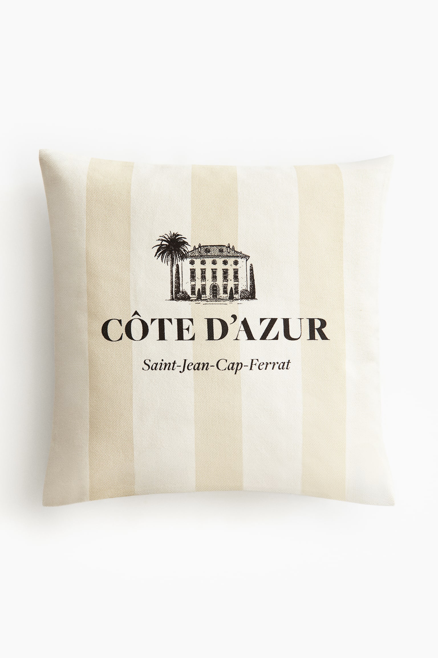 Platnena jastučnica sa štampanim motivom - Svetlobež/Côte D'Azur/Narandžasta/Saint-Tropez/Tamnobež/Cannes