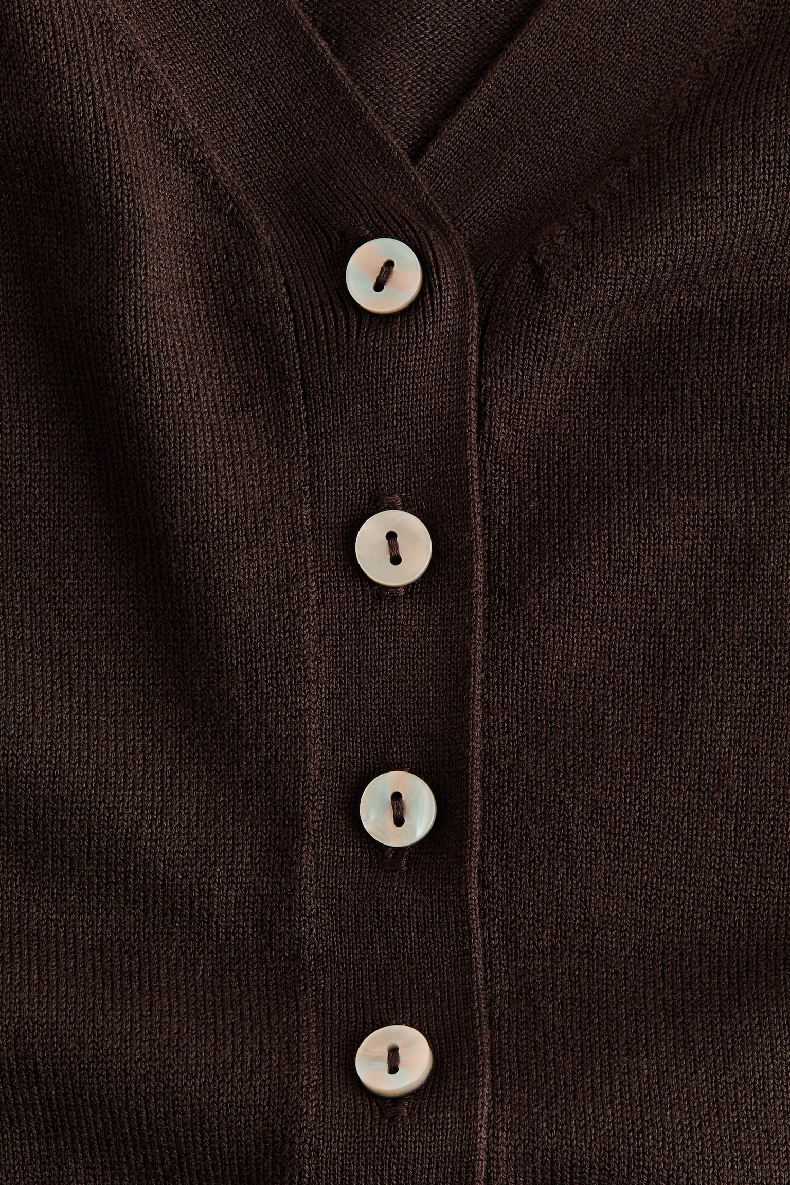 Fine-knit cardigan - Dark brown - 2