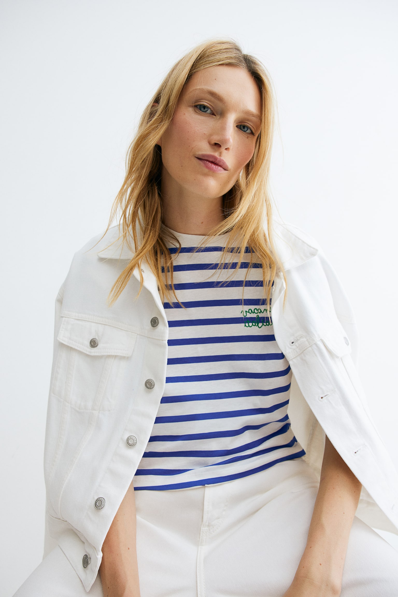 Cotton T-shirt - White/Bright blue striped/White/The Hamptons/Cream/Paris - 5