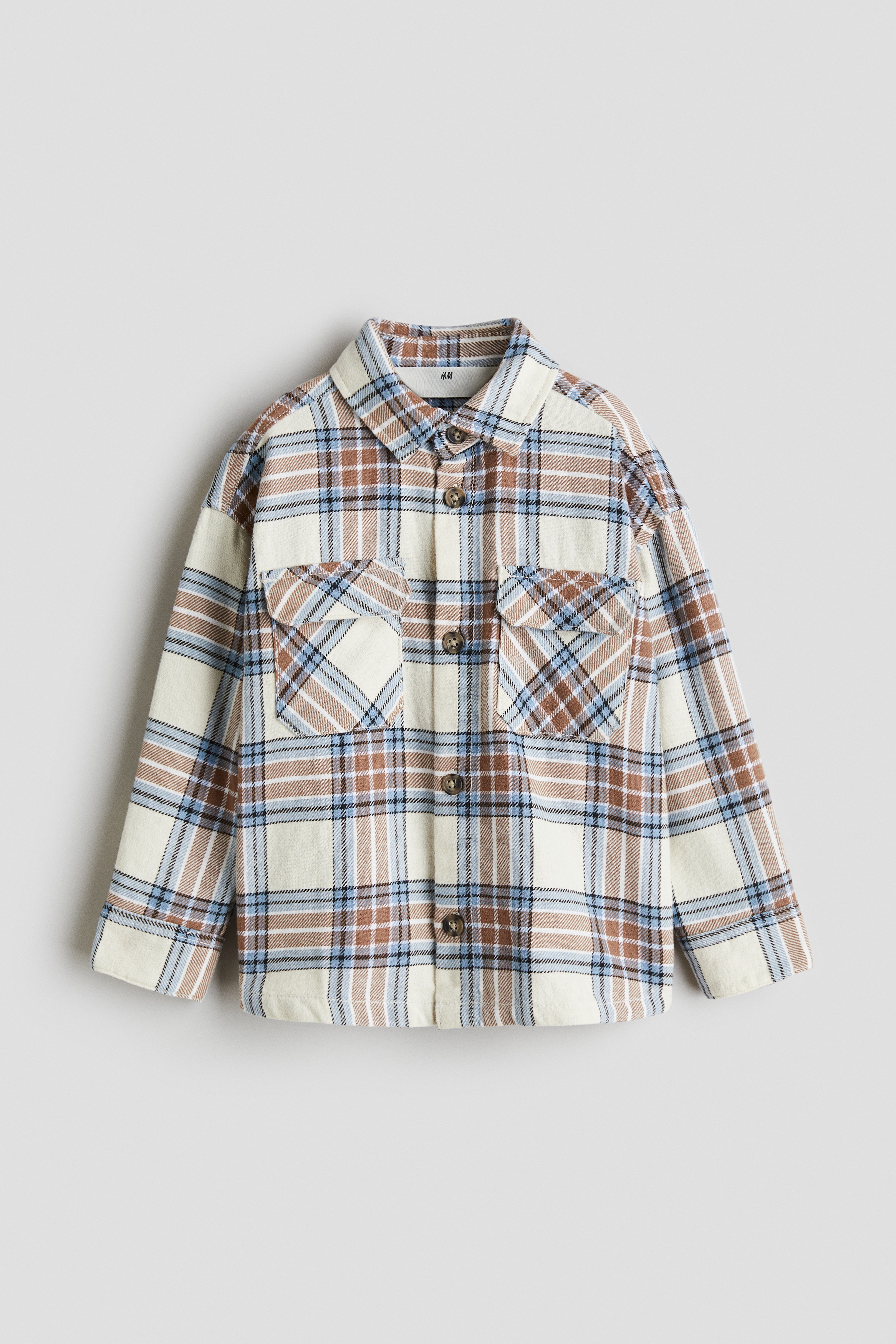 Oversize-paita - Vaaleanruskea/Ruudullinen