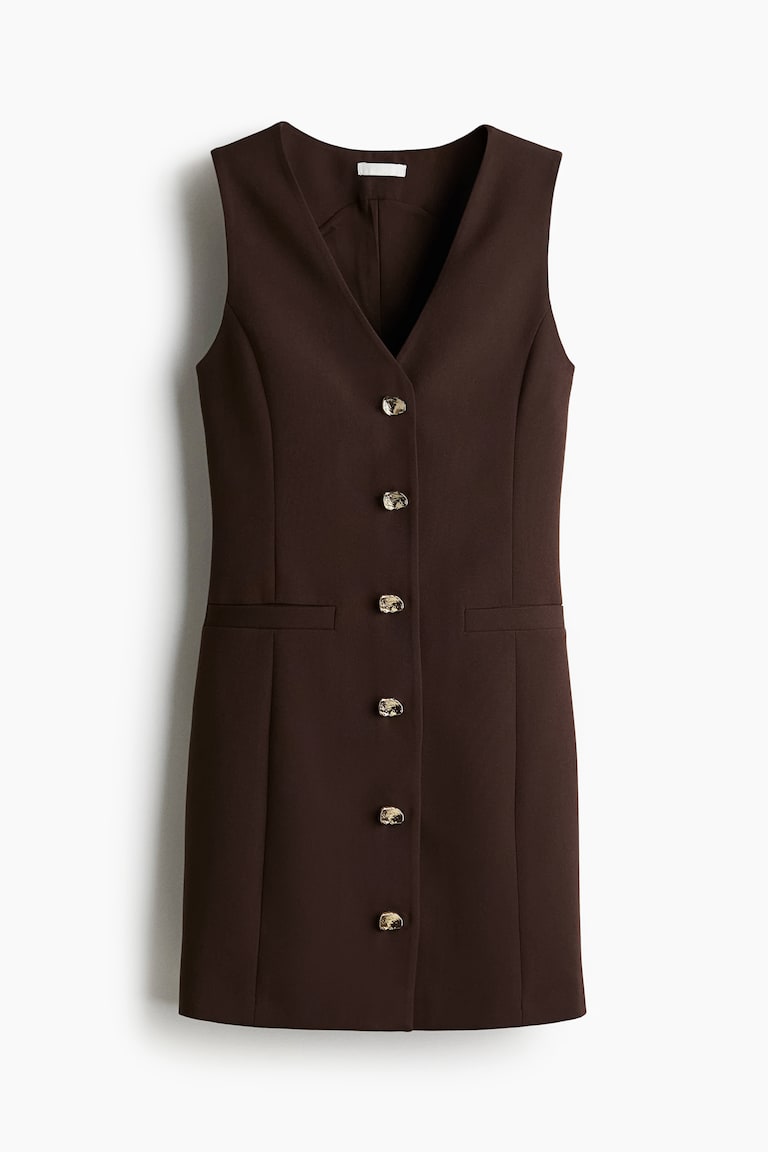 brown h&m dress Women's Dark brown Vest Dress