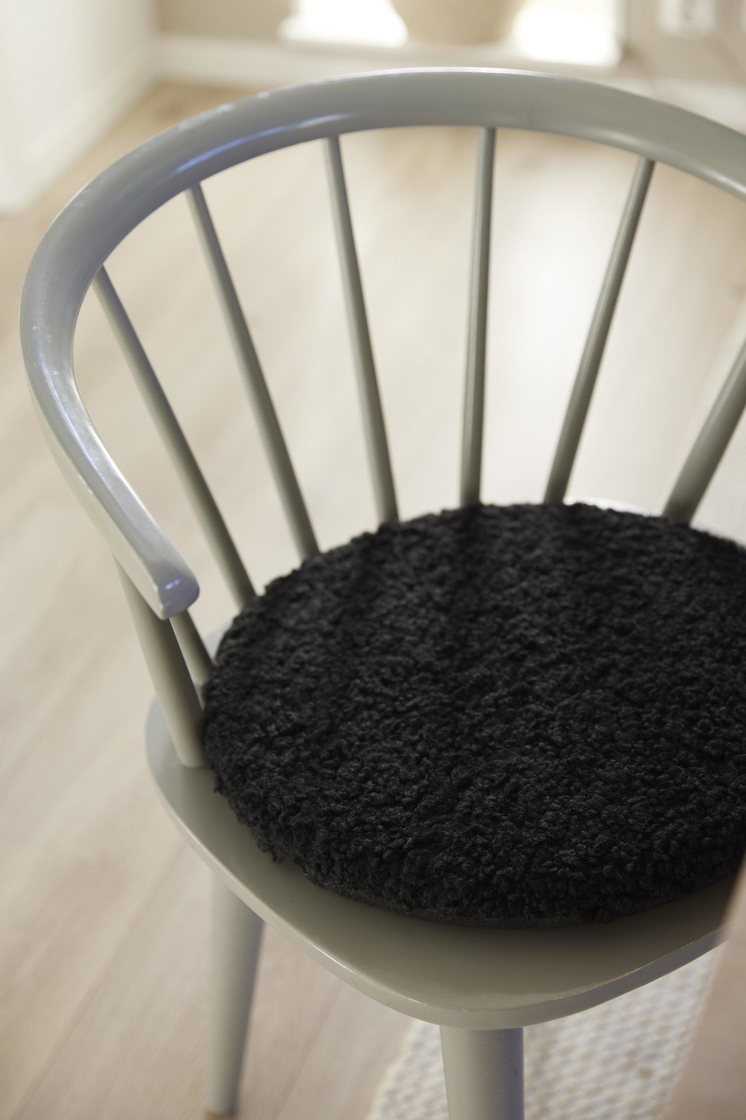 Coussin De Chaise Teddy 2p - Noir/Blanc Cassé/Marron/Gris Foncé