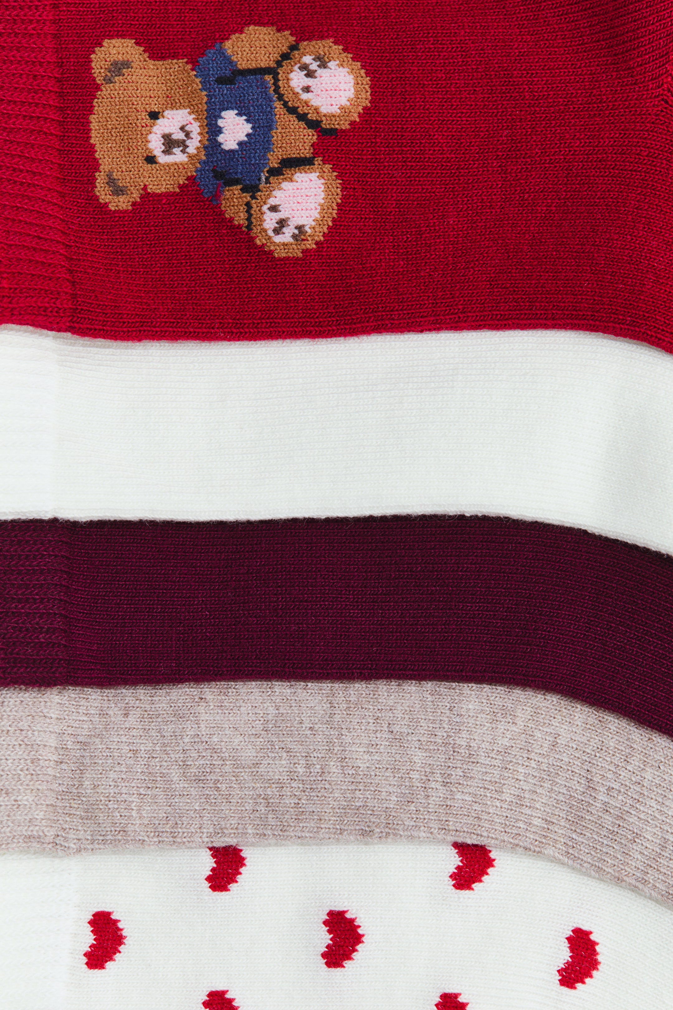 Red/teddy bears 7-pack Socks for kids | H&M US