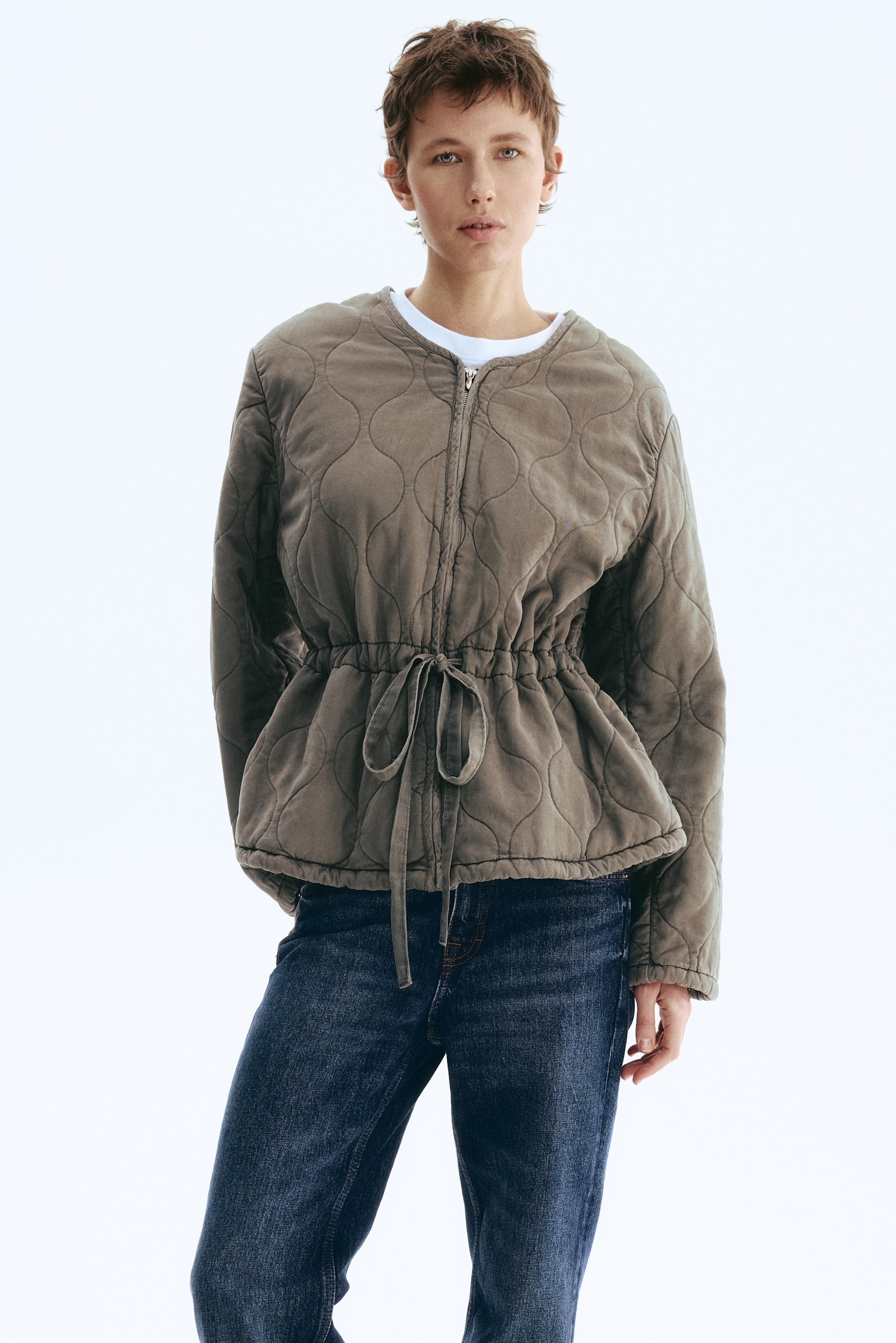 Женские куртки H&M Quilted Twill Jacket — фото 5