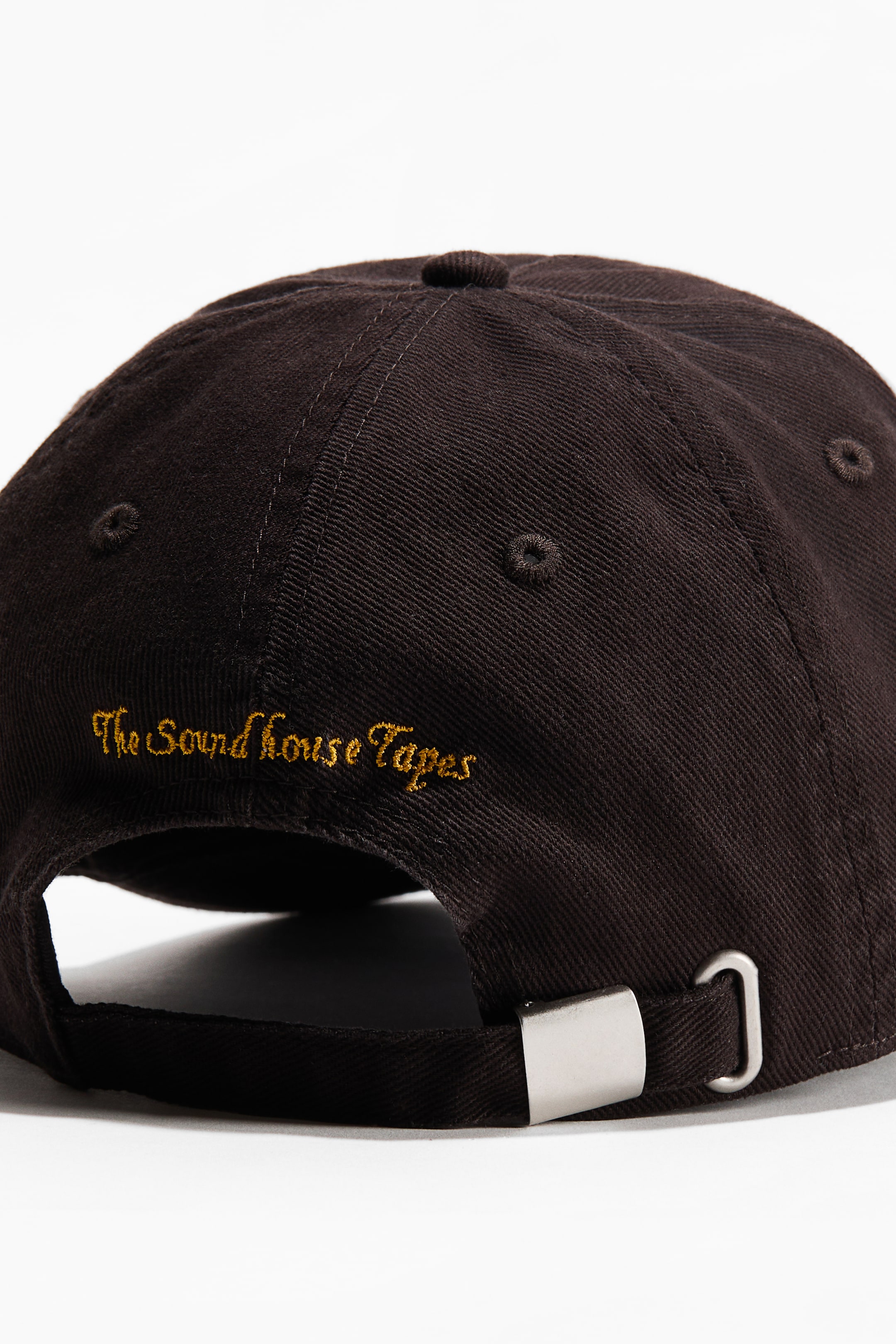 Embroidered-motif cotton twill cap