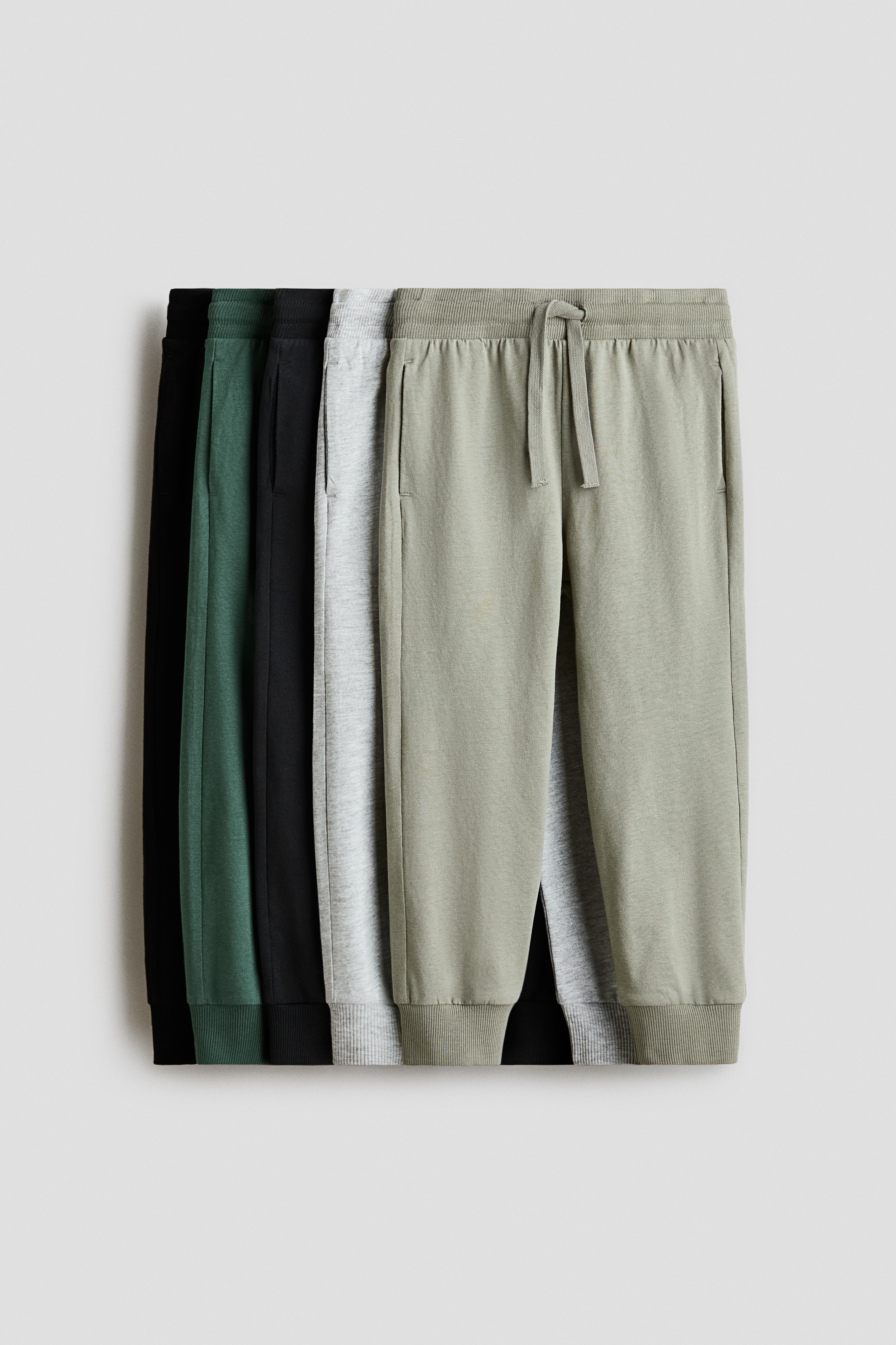 H & M - 5-Pack Joggpants aus Baumwolljersey - Grün - Kinder
