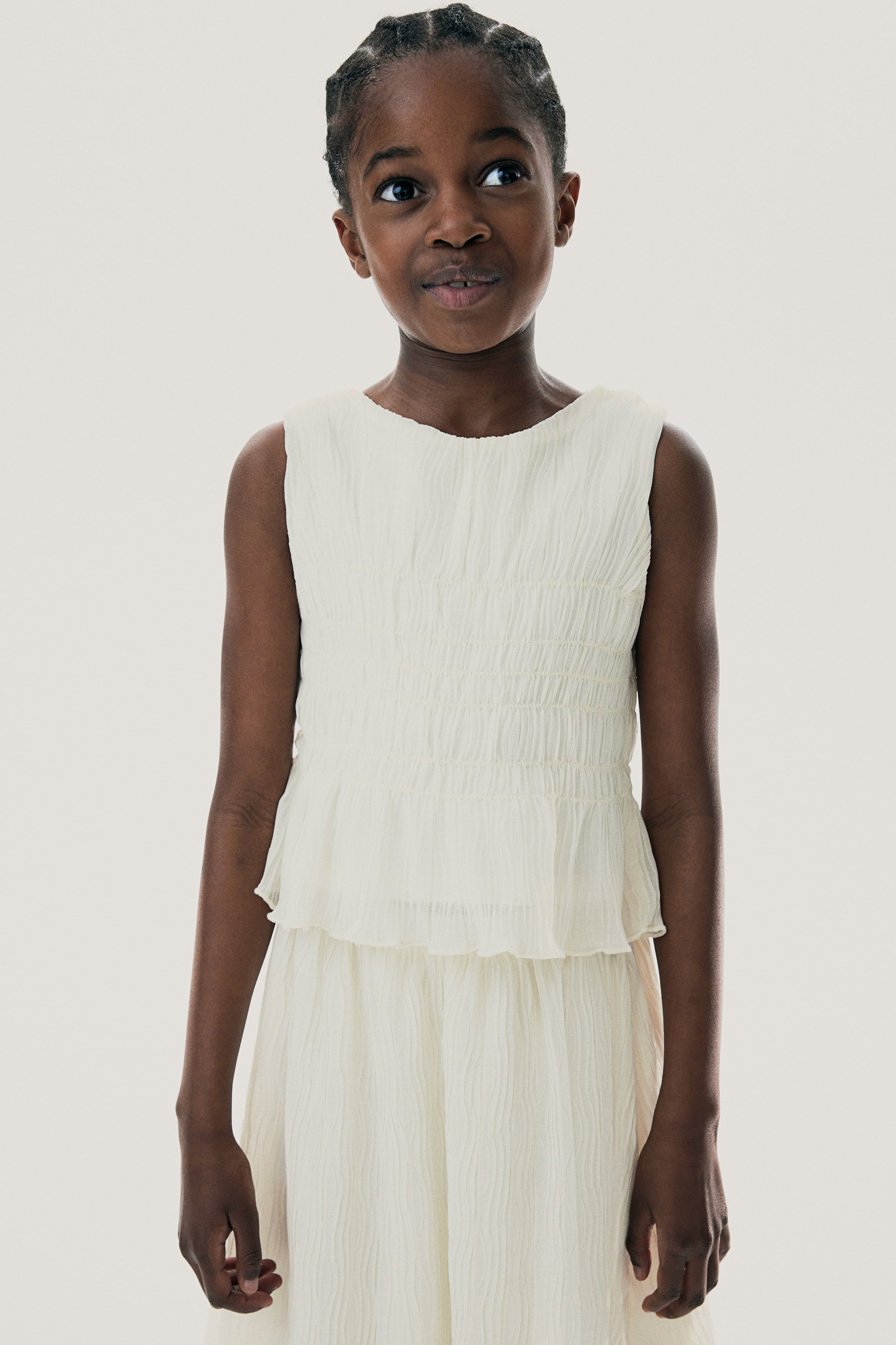 Smocked peplum top - Cream - Kids | H&M GB 1