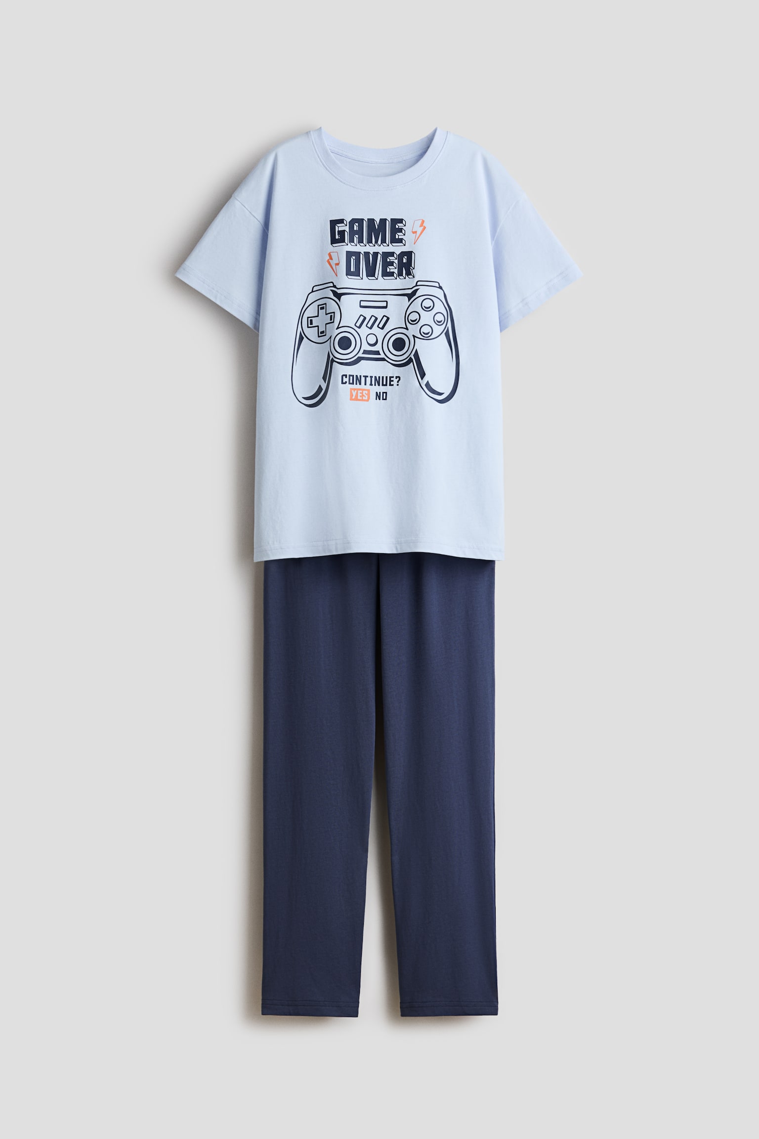 Printed cotton pyjamas - Light blue/Game controller
