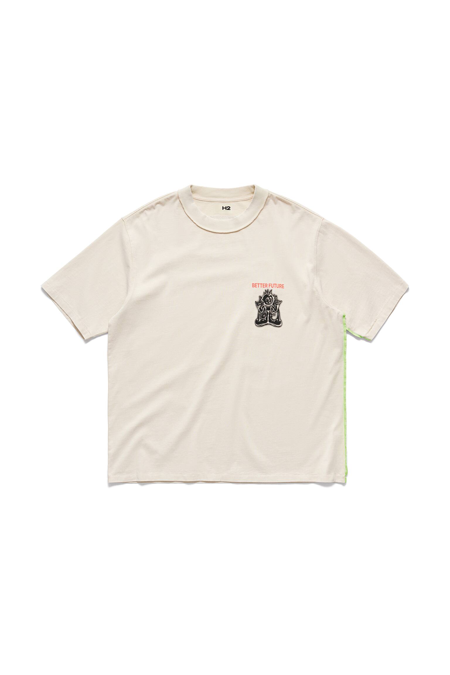 Printed T-shirt - Light beige/Black