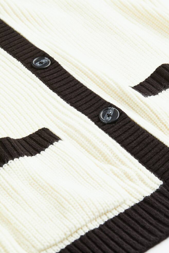 H&M+ Rib-knit cardigan - White/Black - 3
